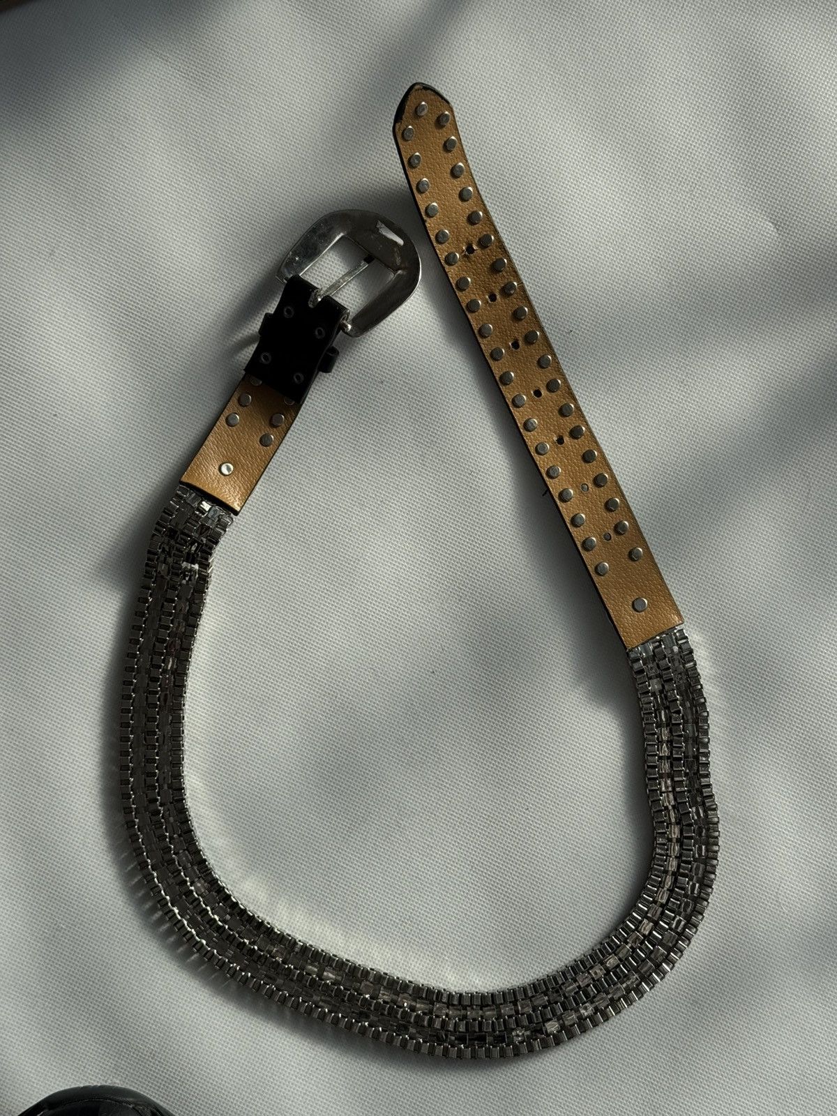 Japanese Brand Vintage Belts Y2K Rhinestones Punk leather belt Japanese Size ONE SIZE - 13 Thumbnail