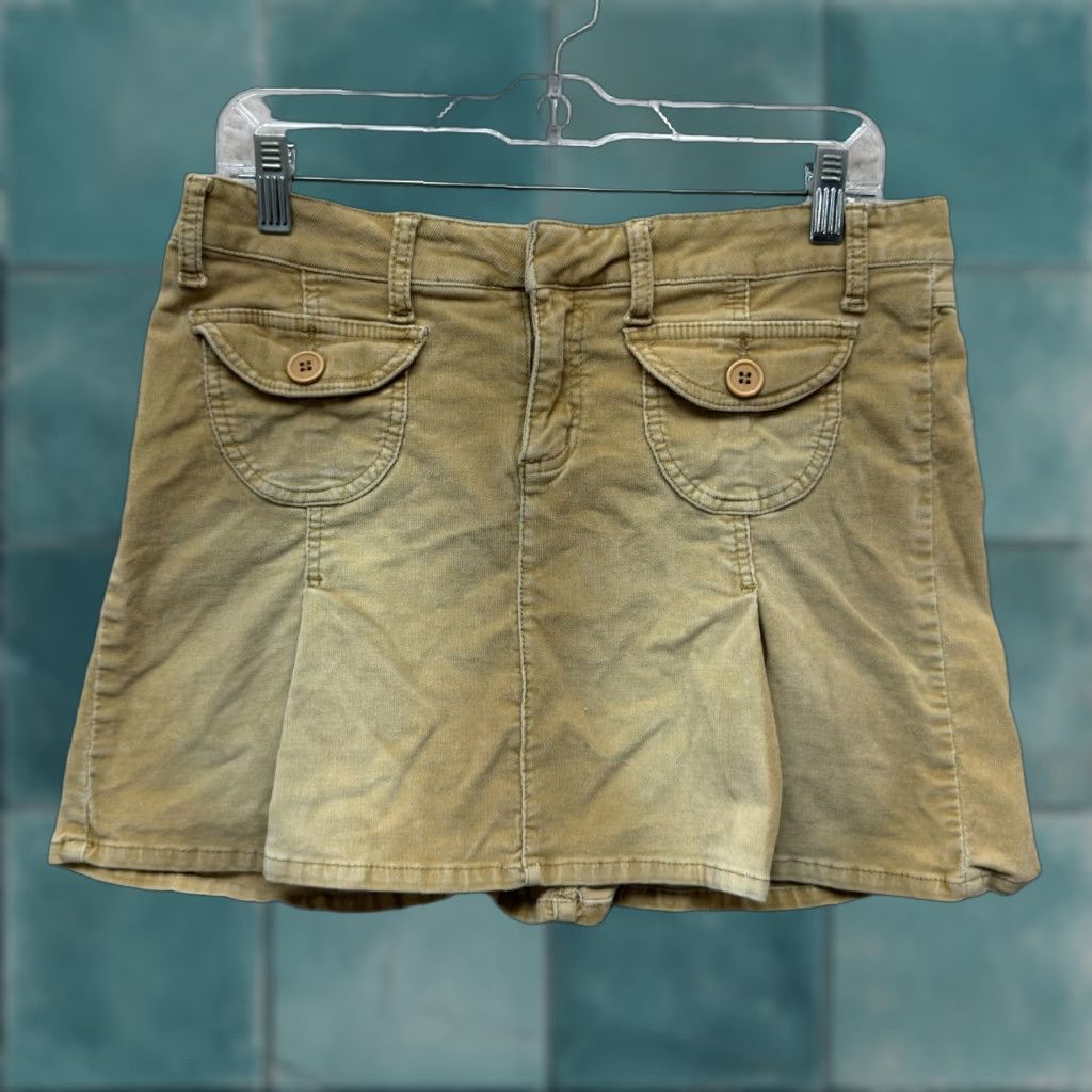 Vintage VINTAGE Y2K Corduroy Pleated Mini Skirt 12 14 Beige Tan Grunge Boho Fairy Womens Mens Girls Size 34" / US 12 / IT 48 - 1 Thumbnail