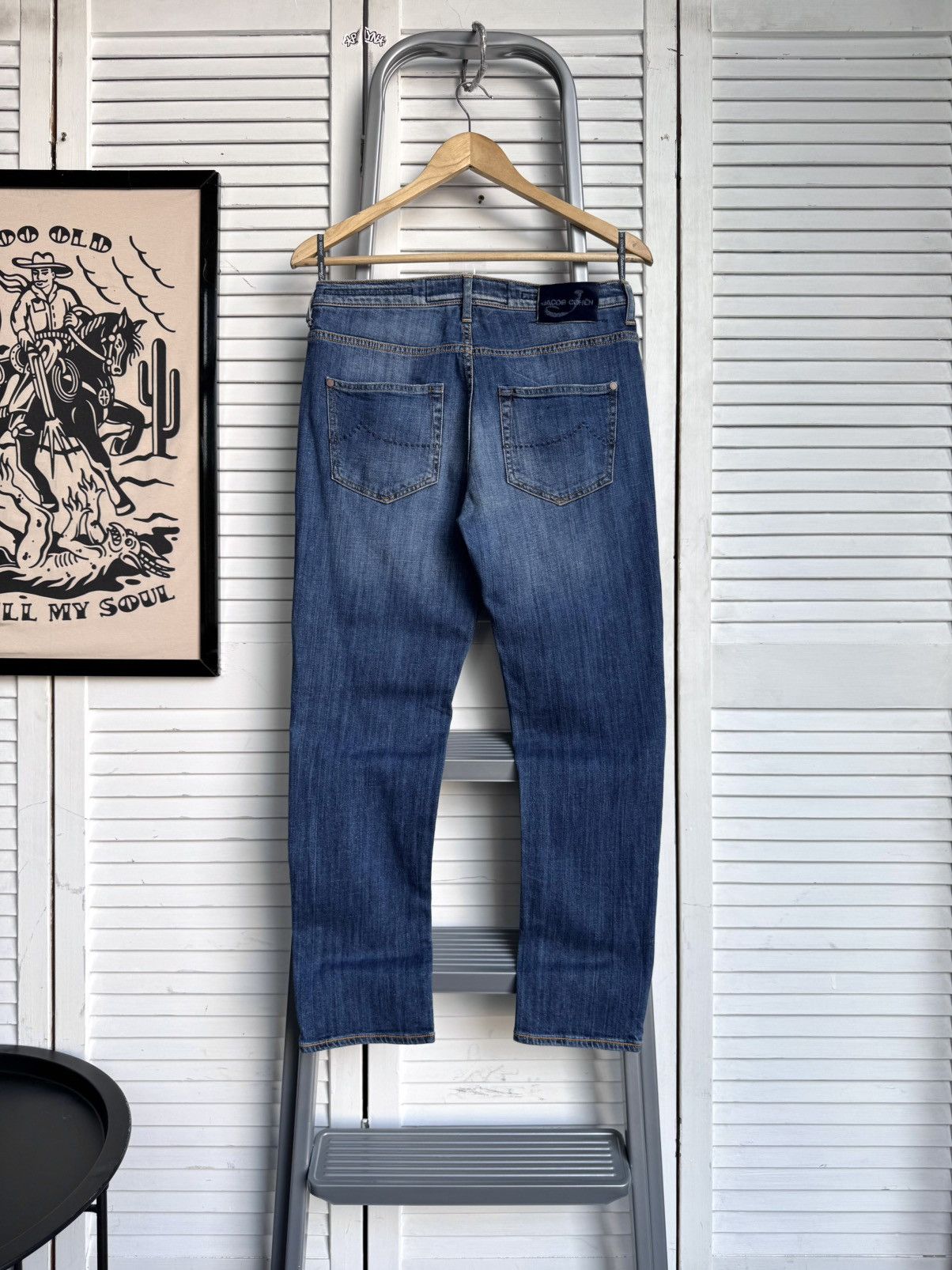 Jacob Cohen Jacob Cohen Blue Cotton Straight Leg Mid Rise Denim Jeans Size 27" / US 4 / IT 40 - 2 Thumbnail