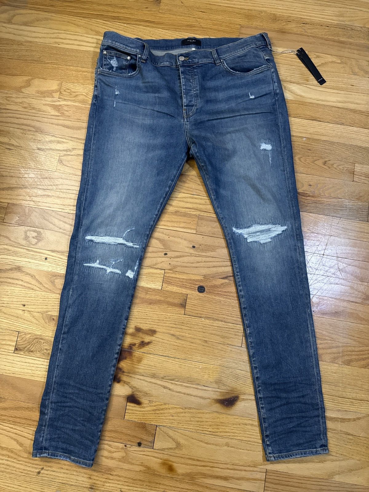 Amiri Amiri Blue MX1 Distressed Jeans Size US 40 / EU 56 - 1 Thumbnail