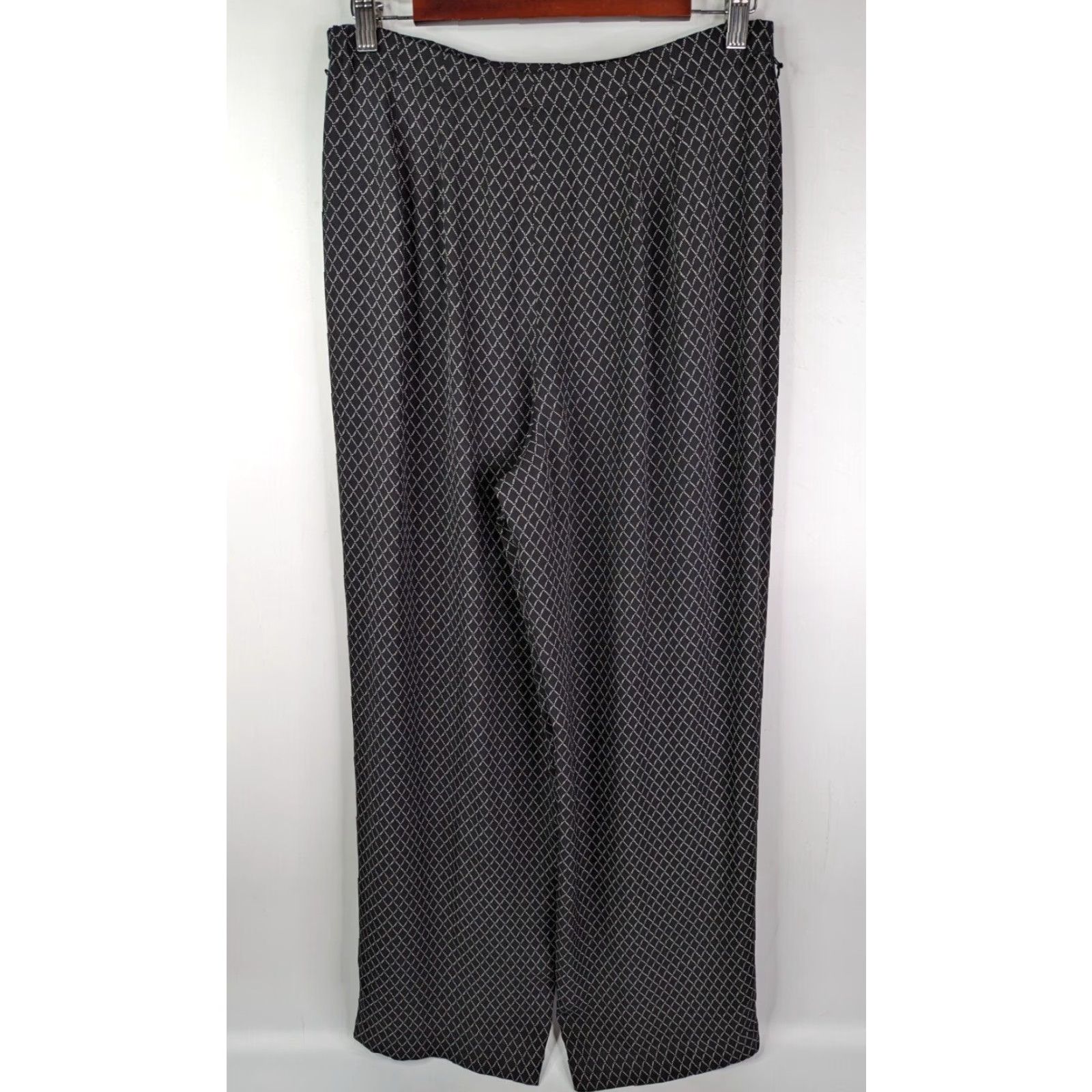 Talbots Talbots Pure Silk High Rise Wide Leg Pants Size 10 Black White Checks Pattern Pants Women Wide-Leg Dress Pants Size 32" / US 10 / IT 46 - 3 Thumbnail