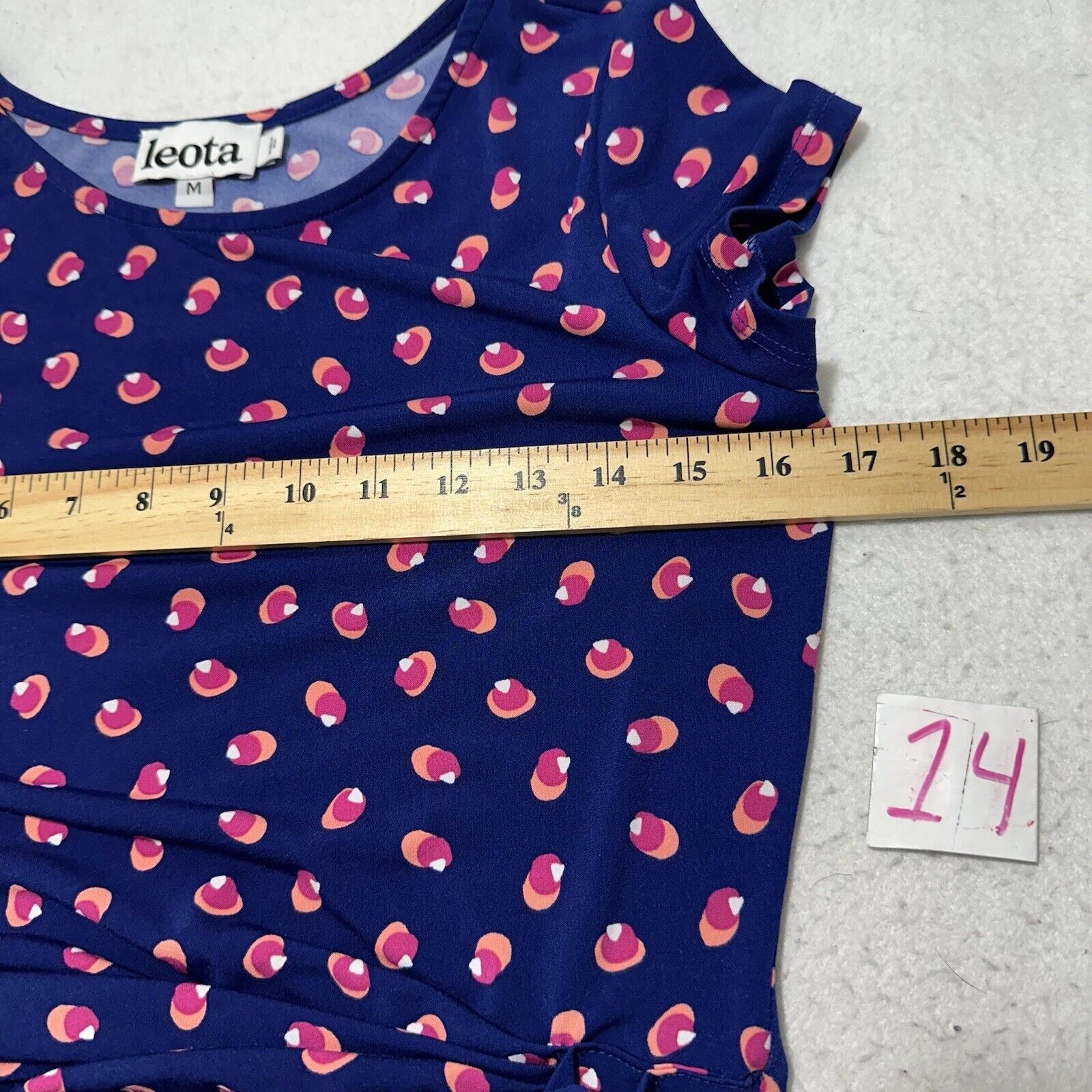 Other Leota Medium Madison Faux Wrap Dress Navy Blue Pink Stretch Size M / US 6-8 / IT 42-44 - 9 Thumbnail