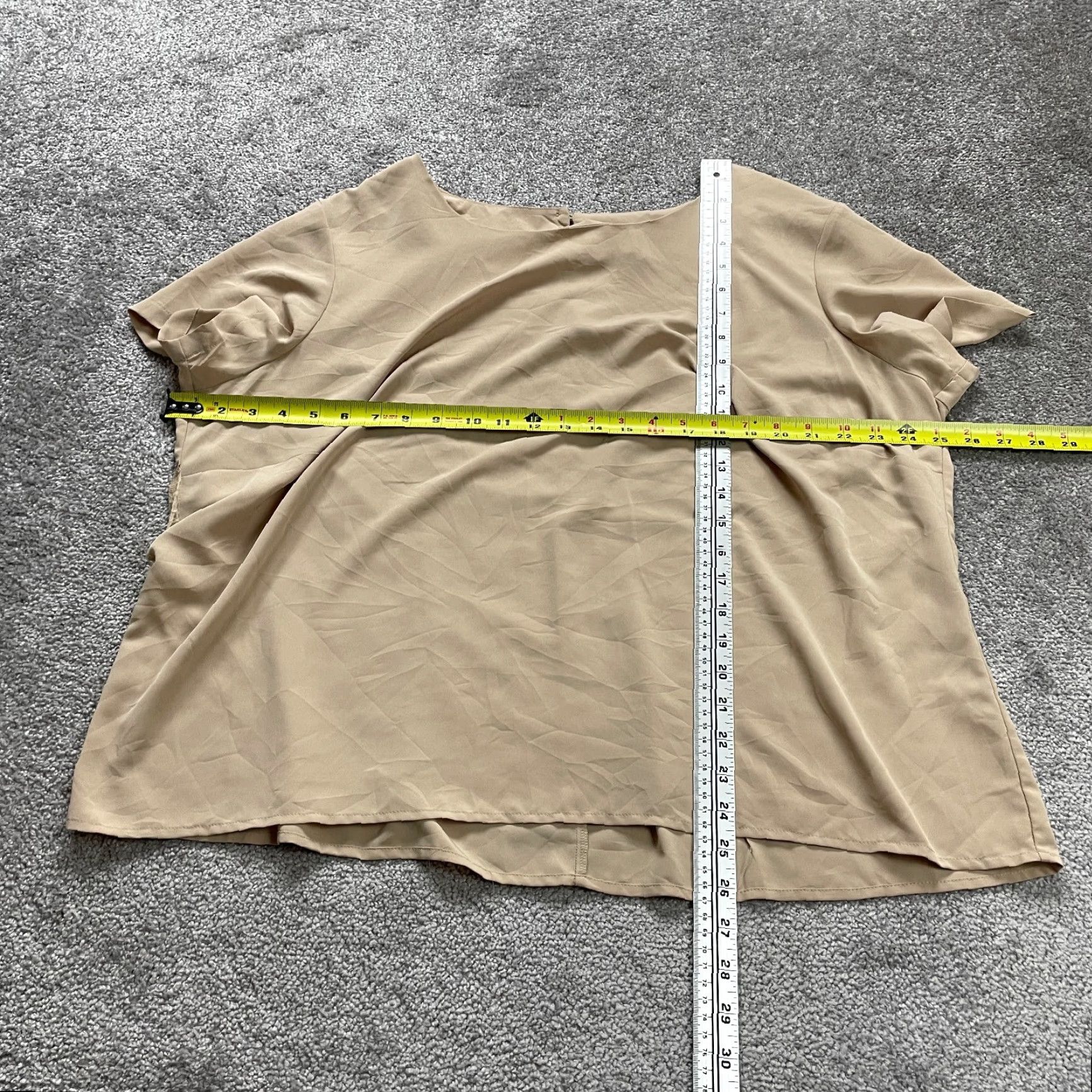 Vintage Notations Blouse Womens 2XL Solid Brown Short Sleeve Round Neck Polyester Top Casual Womens 2XL Brown Short Sleeve Blouse Notations Size XXL / US 16-18 / IT 52-54 - 7 Thumbnail