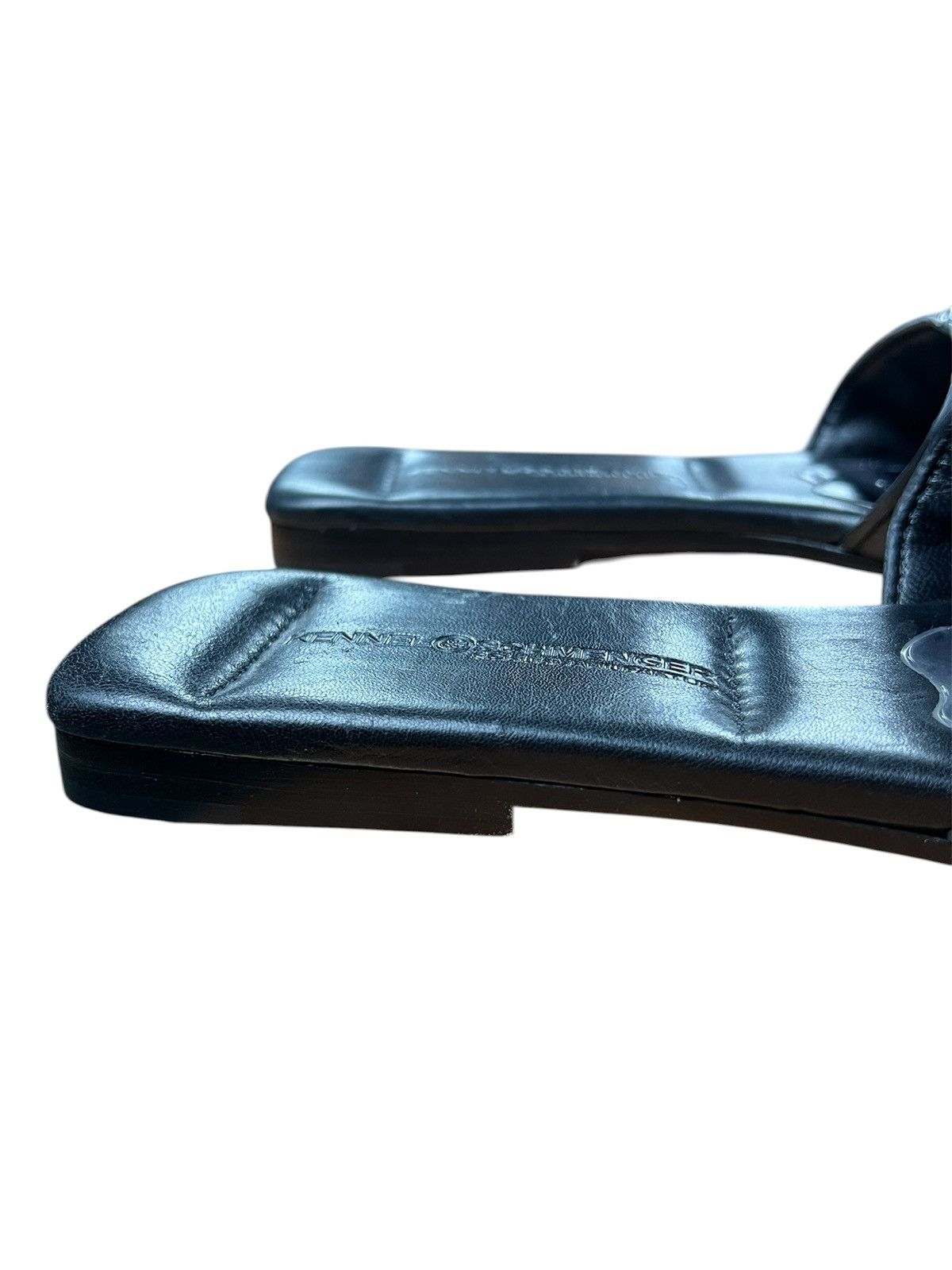 Other Kennel & Schmenger Black Leather Crystal Buckle Mules Size US 10 / IT 40 - 3 Thumbnail