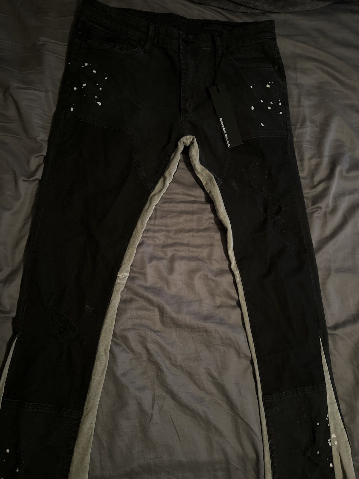 Rockstar Games Rockstar Vintage Black Stacked Flare Jean Size 38 Size US 38 / EU 54 - 2 Thumbnail
