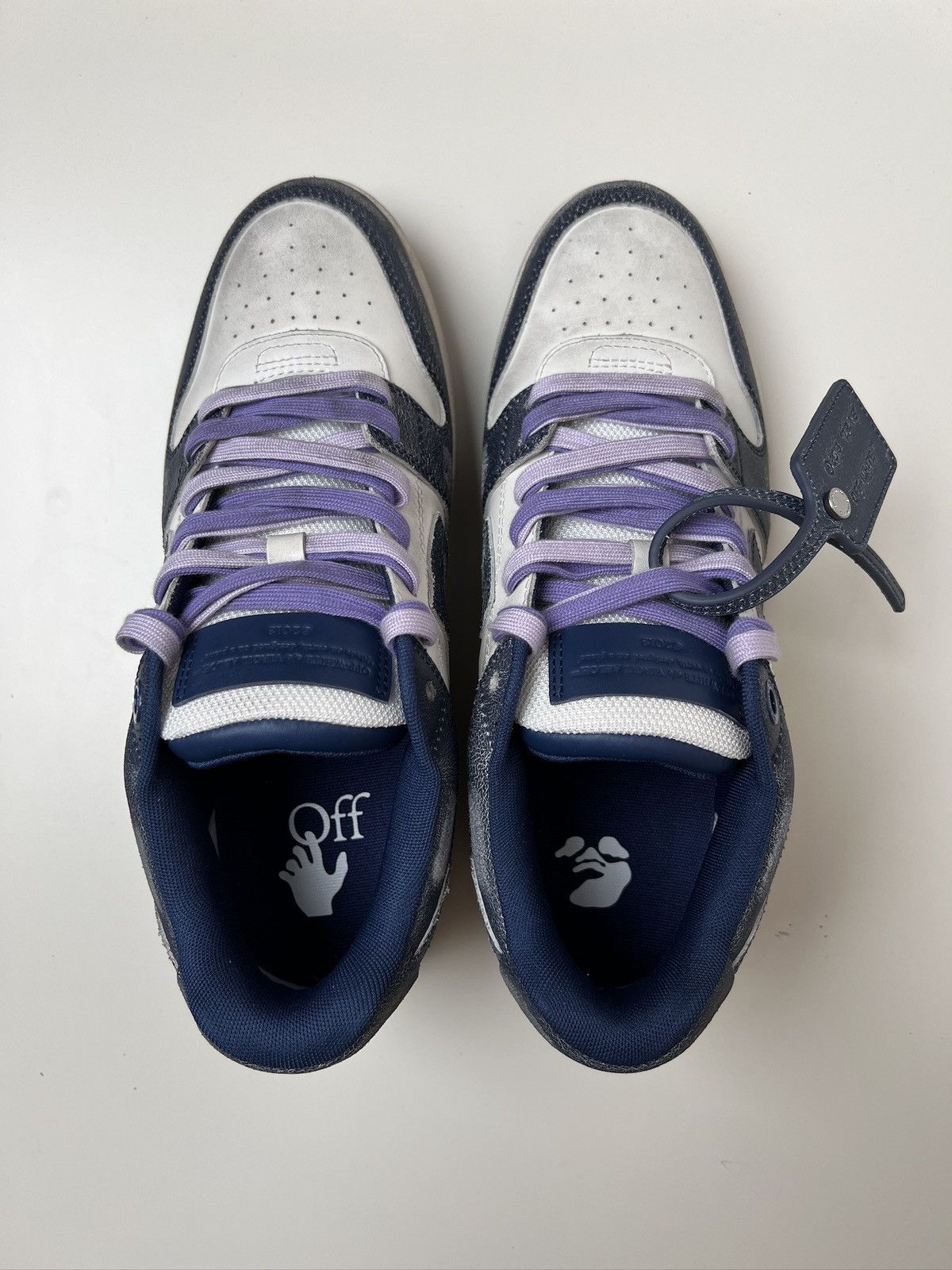 Off-White Off-White Out of Office Vintage Leather 'Navy Blue' Size US 10 / EU 43 - 12 Thumbnail
