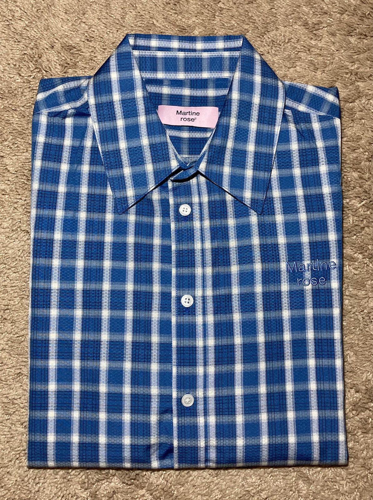 Martine Rose New SS23 Martine Rose Honeycomb Plaid Button Up 2023 Runway Size US S / EU 44-46 / 1 - 1 Thumbnail