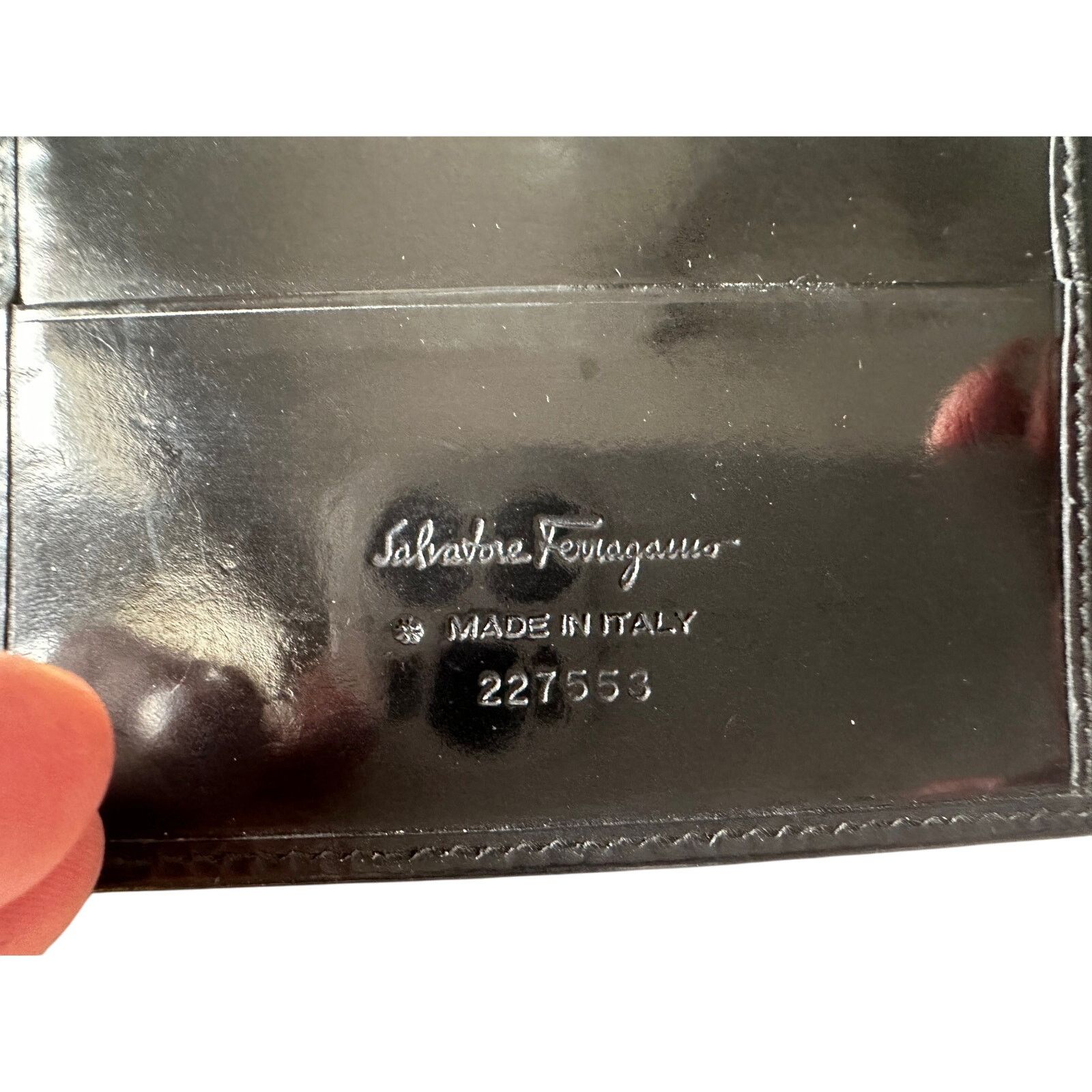 Salvatore Ferragamo Ferragamo Bi-fold Wallet - Double Gancini Enamel Black Size ONE SIZE - 12 Thumbnail