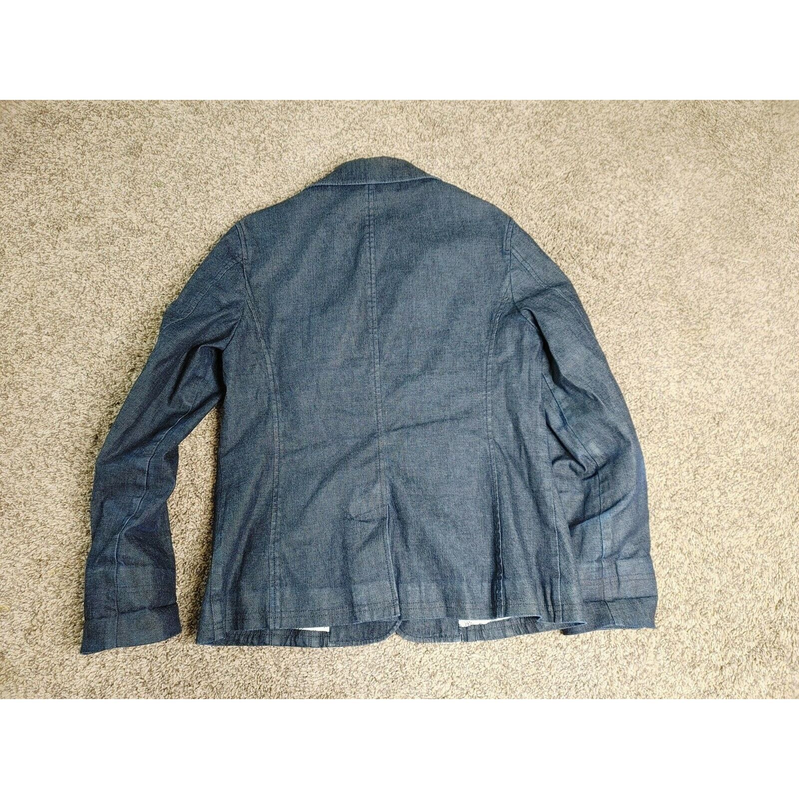 L.L. Bean LL Bean Dark Blue Denim Blazer Jacket Lined Womens Size 8 Size M / US 6-8 / IT 42-44 - 3 Thumbnail