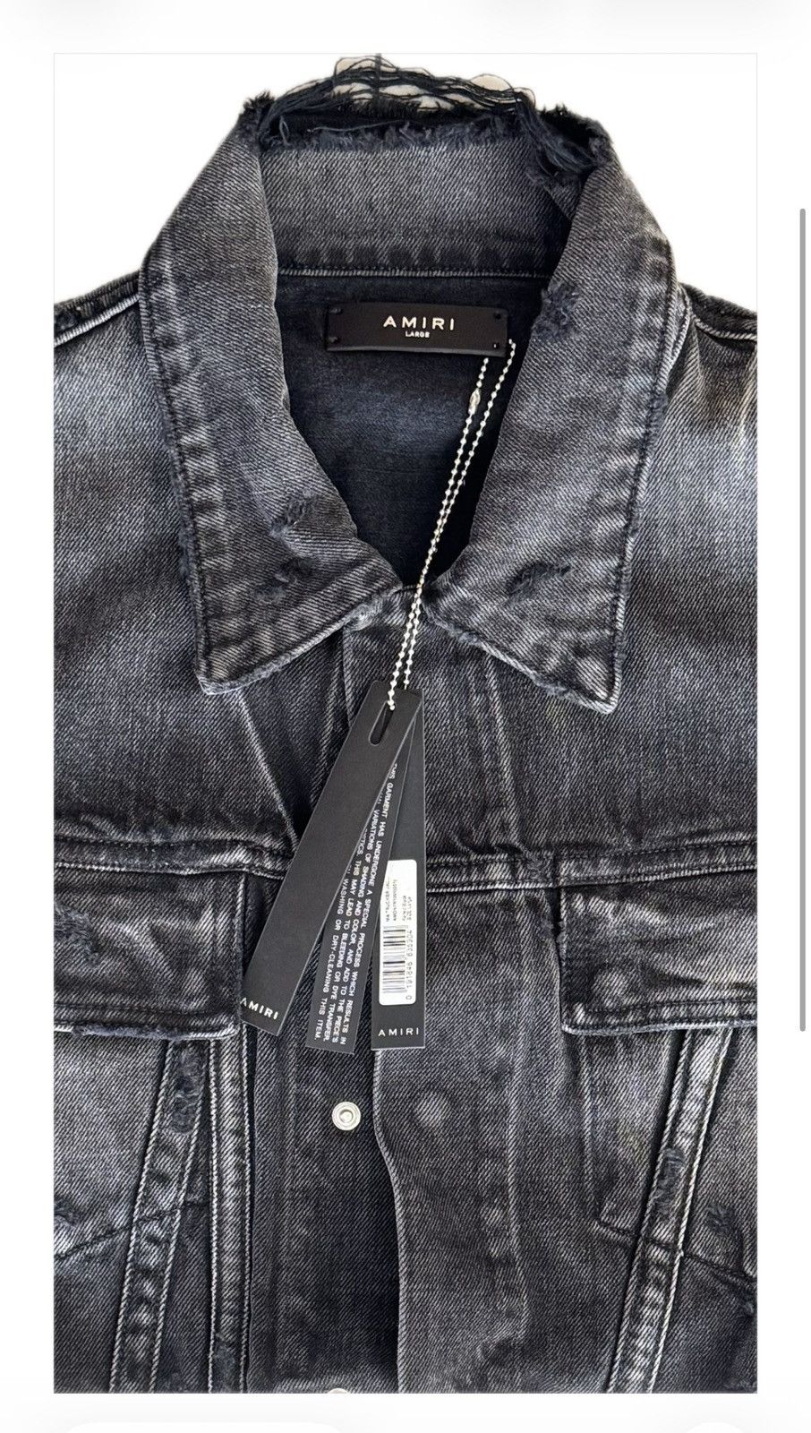 Amiri AMIRI Distressed Denim Jacket, Size L. Size US L / EU 52-54 / 3 - 5 Thumbnail