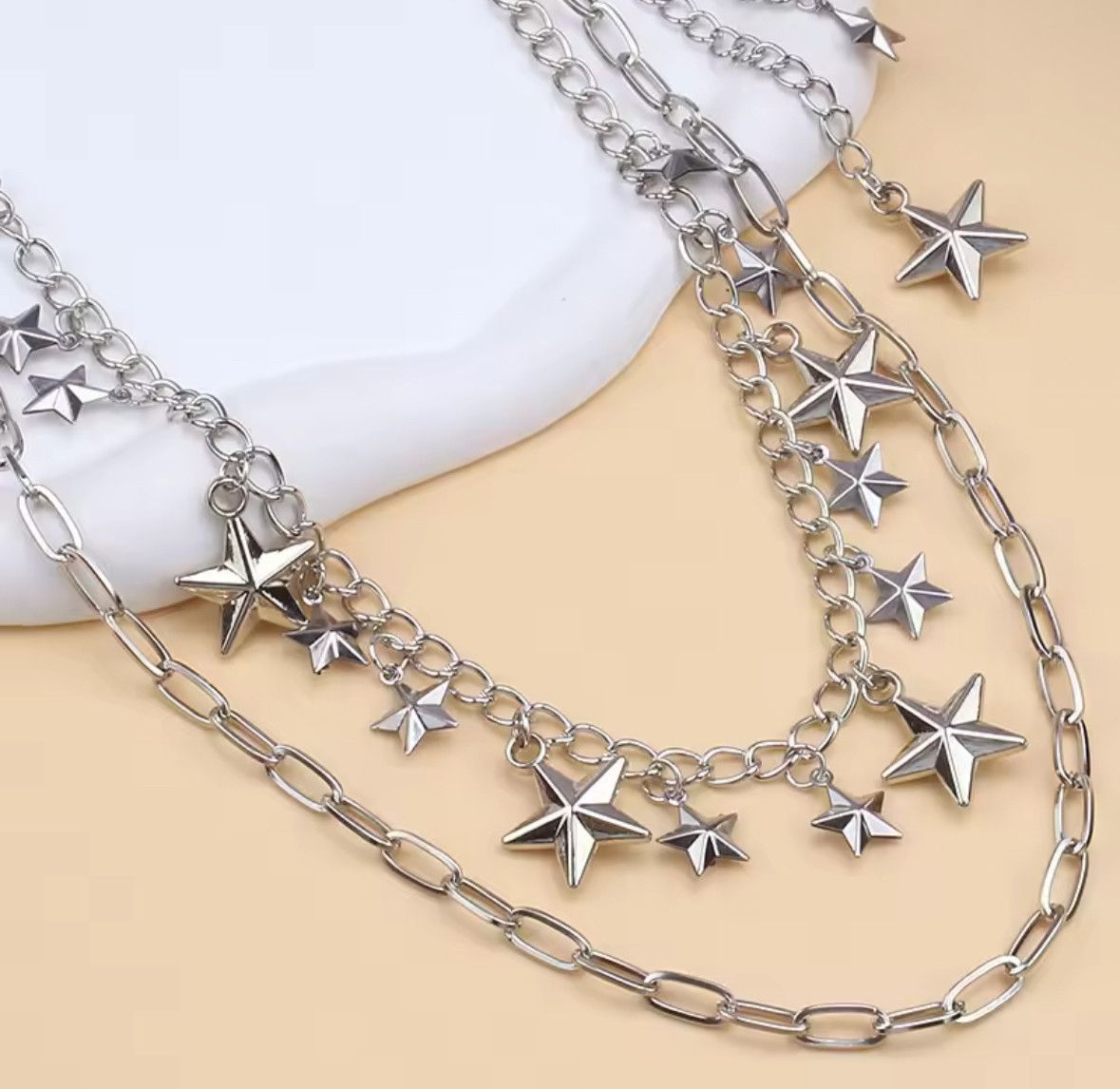 Other Hip Hop Multilayer Stars Pendants Pants Chain Wallet Belt Size ONE SIZE - 3 Thumbnail