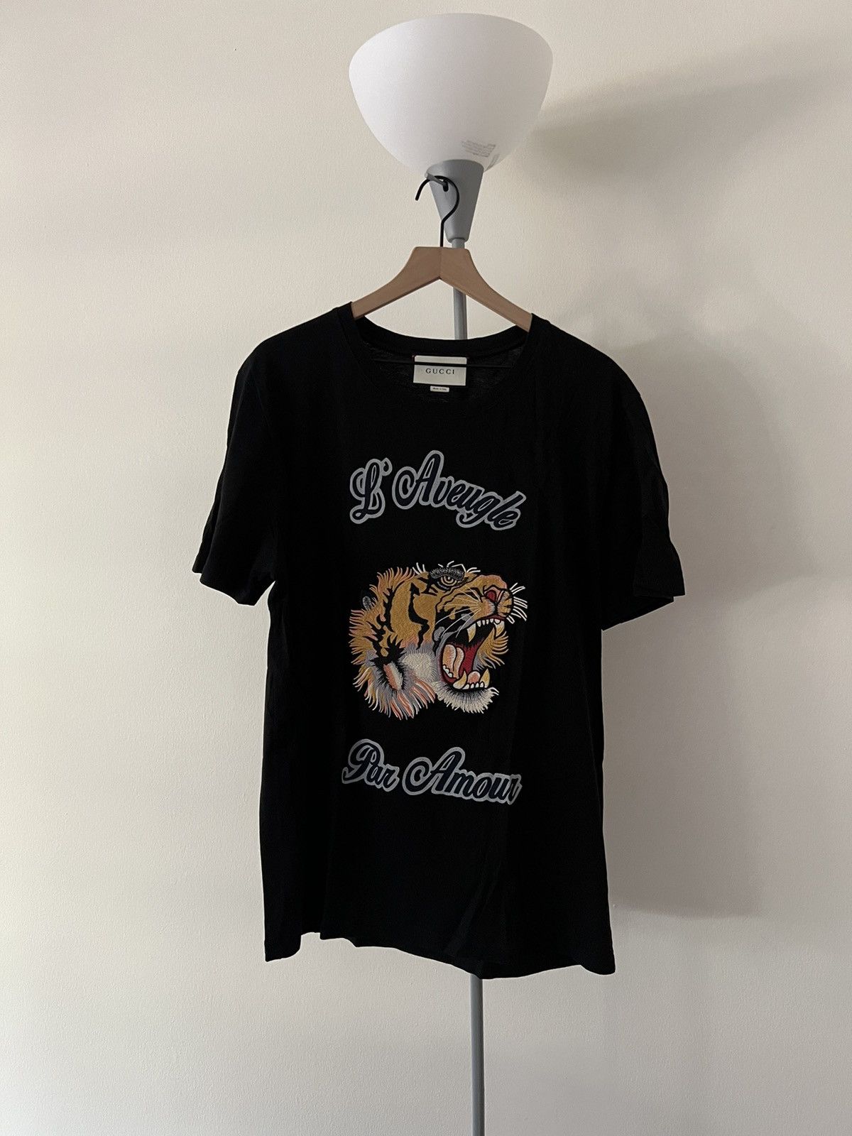 image of Gucci L'aveugle Par Amour Tiger in Black, Men's (Size XL)