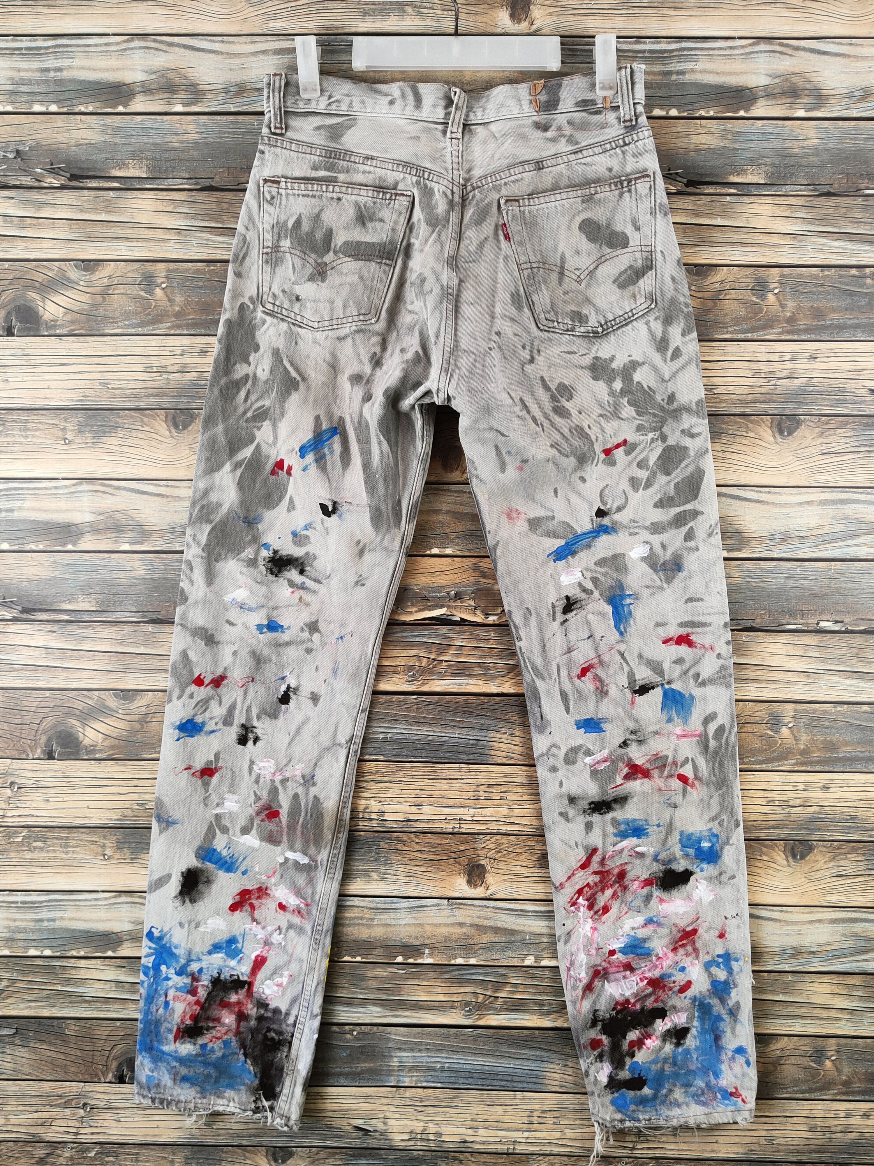 Levi's DL 501 Levi's Painter reconstructed Ripped denim #46-957 Size US 29 - 7 Thumbnail