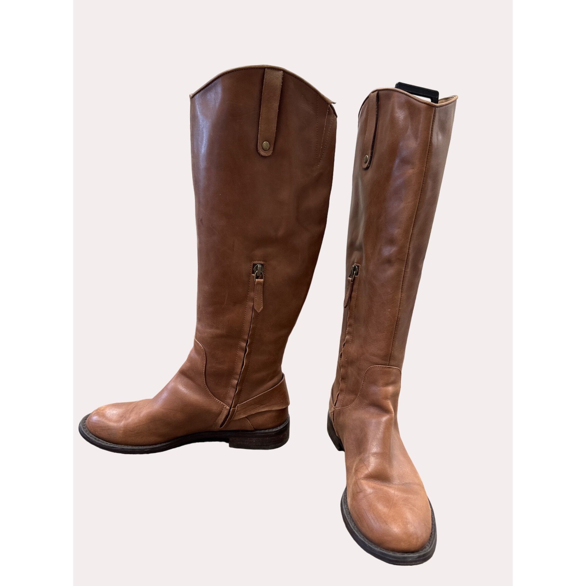 Vintage Halogen Ken Brown women’s brown leather knee boots equestria Size US 5.5 / IT 35.5 - 3 Thumbnail