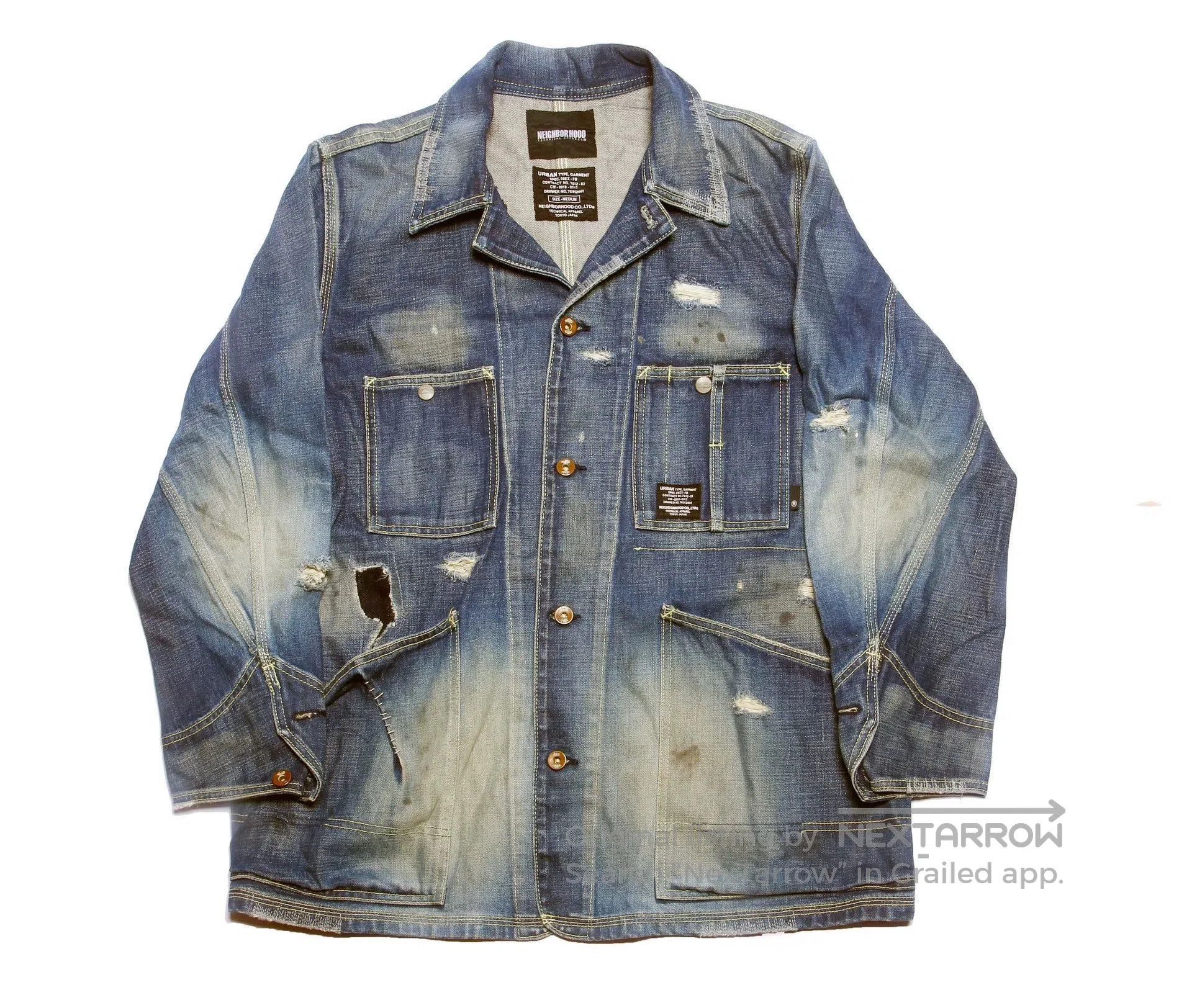 Neighborhood Distressed Blue Denim Jacket Size M. Size US M / EU 48-50 / 2 - 1 Thumbnail
