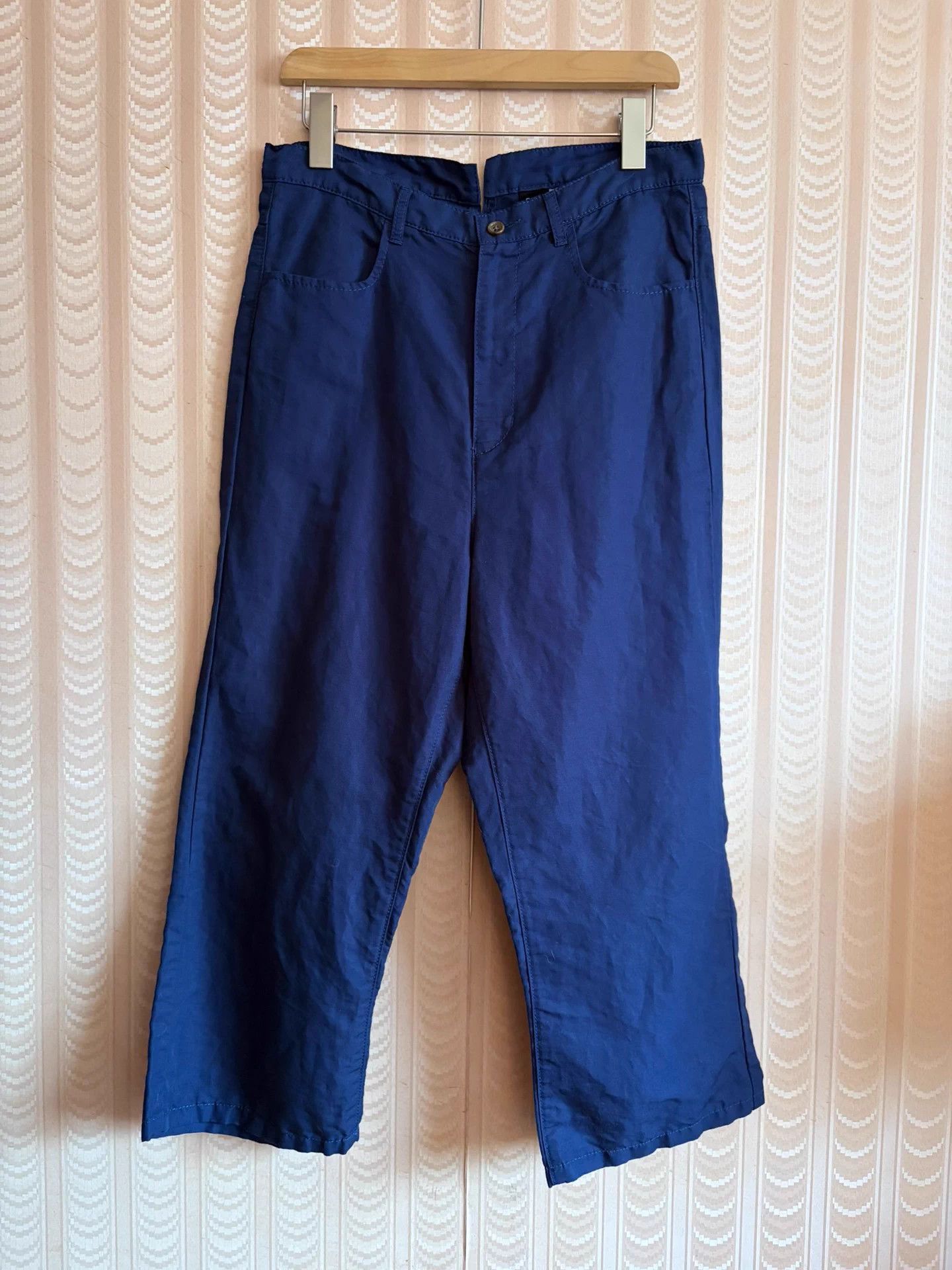 Comme des Garcons CDG tricot 2010 Navy CottonLinen Straight Crop M Size US 33 - 1 Thumbnail