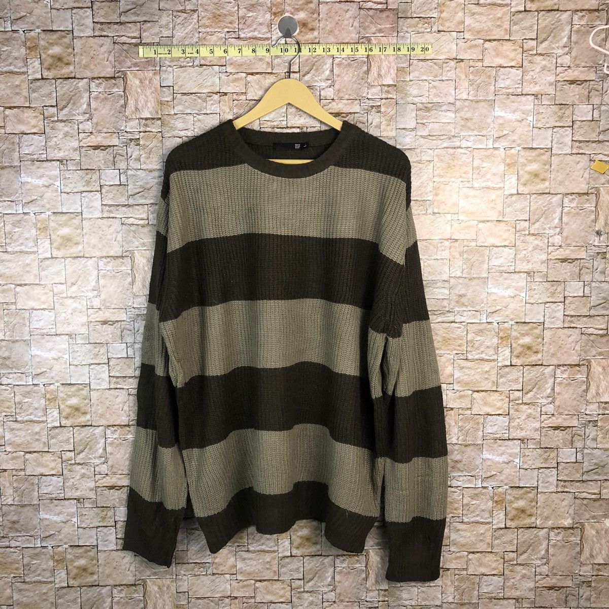 Japanese Brand × Solid and Striped World Smack Basic Stripe prison Brown Sweatshirt #A760 Size US L / EU 52-54 / 3 - 1 Thumbnail