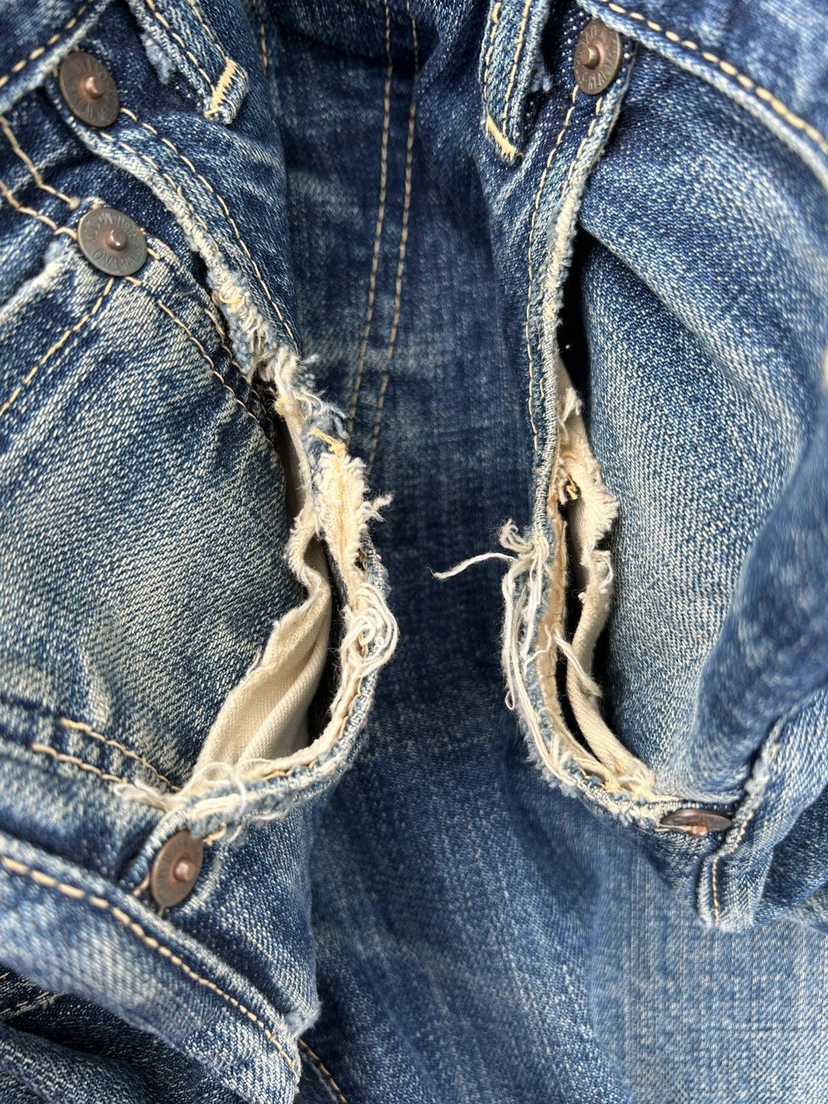 Kapital Vintage Real McCoy Selvedge Distressed Denim Jeans Size US 31 - 11 Thumbnail