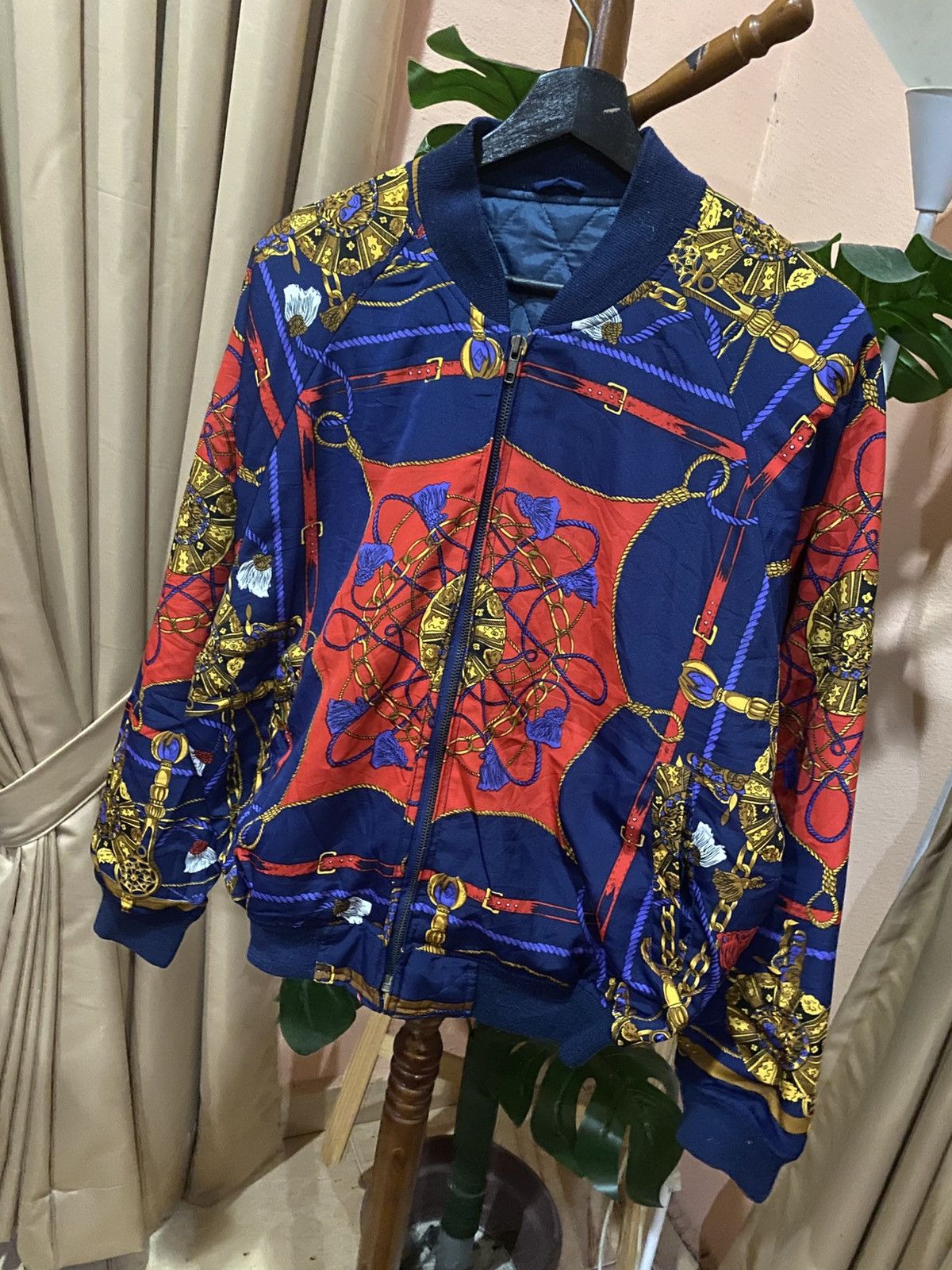 Japanese Brand Vintage SAFARIROOKIE Baroque Print Bomber Jacket Size US M / EU 48-50 / 2 - 2 Thumbnail