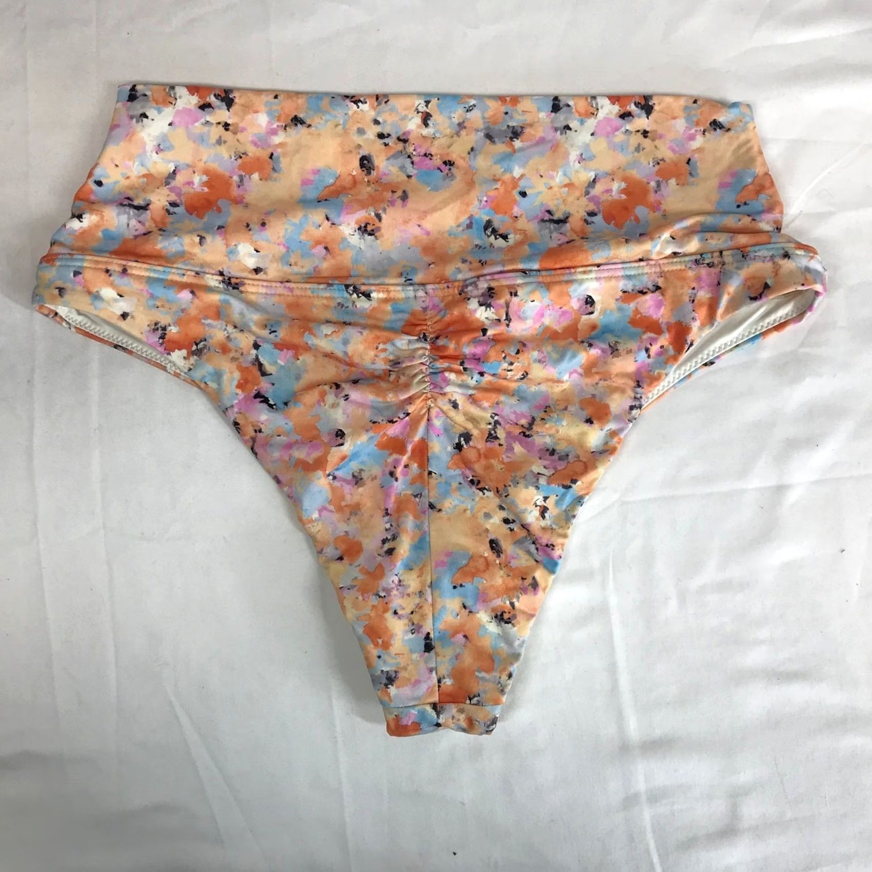 Prana prAna XS Aurelia High Waisted Ruched Back Bikini Bottom Floral Multi Size 26" / US 2 / IT 38 - 4 Thumbnail