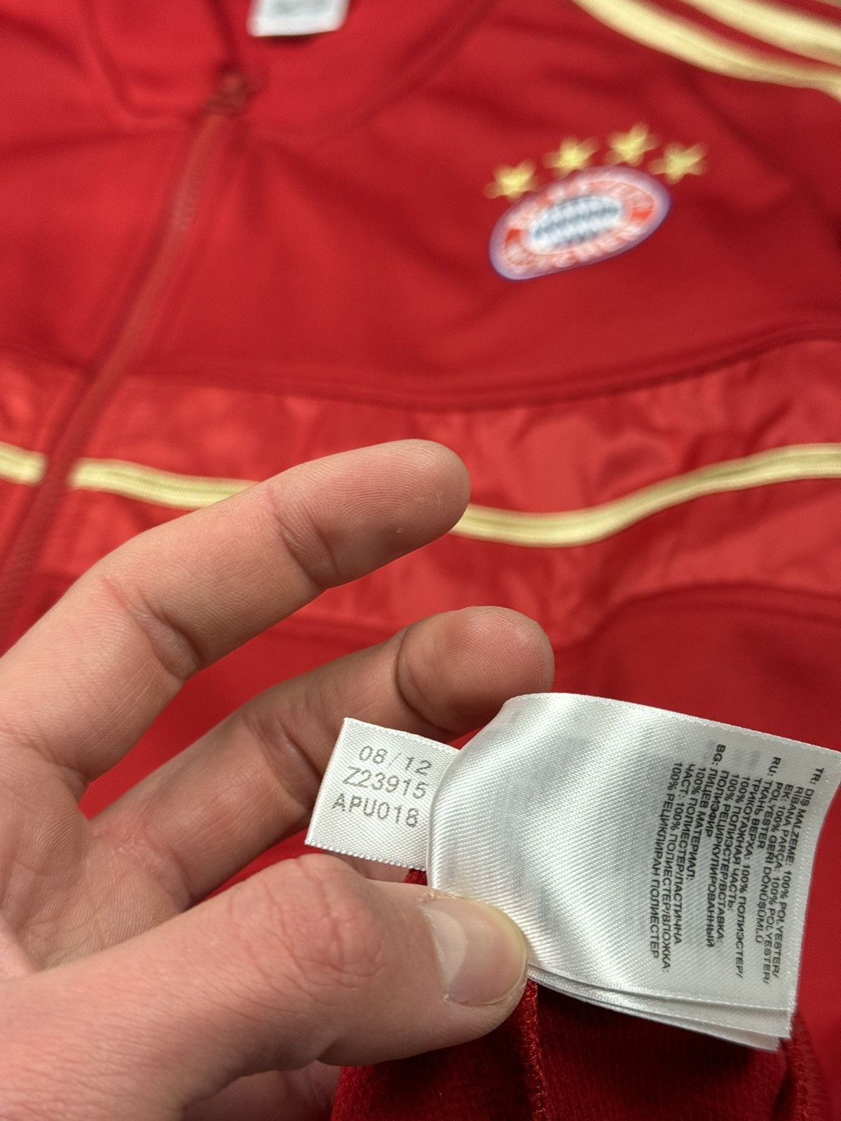 Adidas Adidas Bayern Munich 4 Star Track Jacket Red Gold Mens 2XL Size US XXL / EU 58 / 5 - 12 Thumbnail