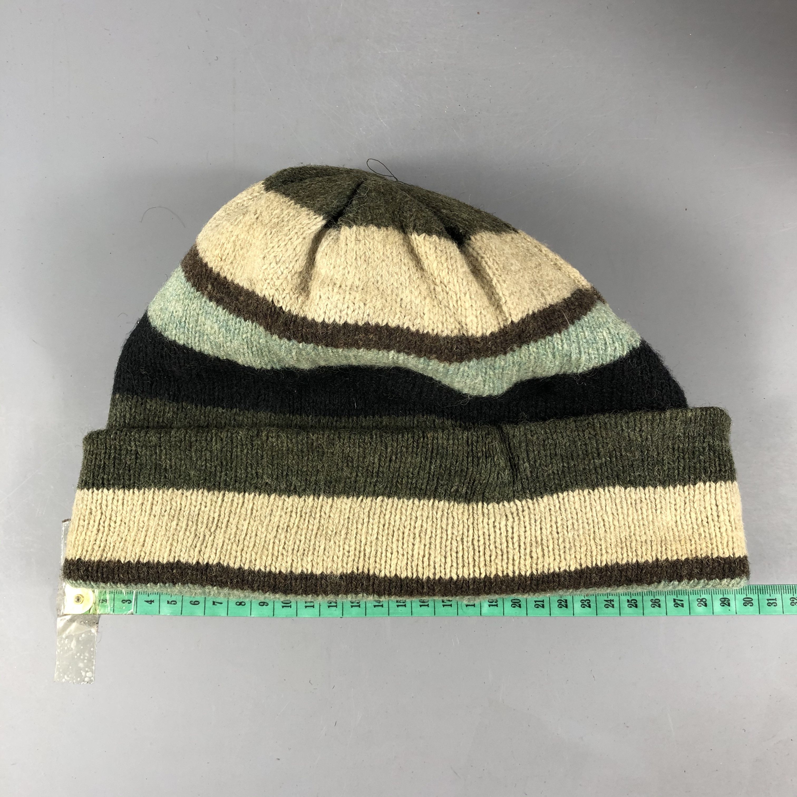 Japanese Brand Stripe Wool Beanie Size ONE SIZE - 3 Thumbnail