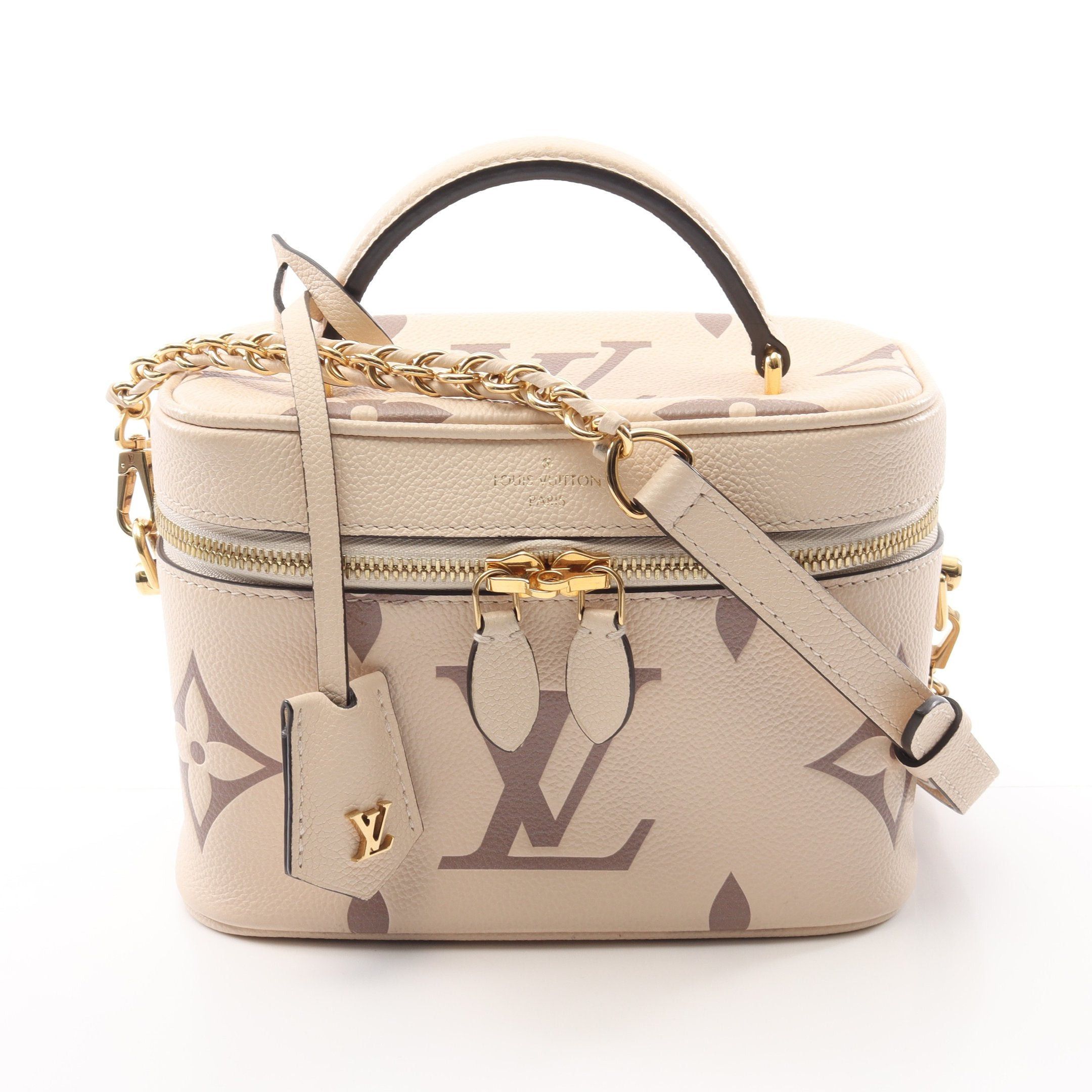 Louis Vuitton Louis Vuitton Vanity Pm Monogram Empreinte Claim Bois De Rose Handbag Bag Leather Beige Gray Brown Size ONE SIZE - 1 Thumbnail