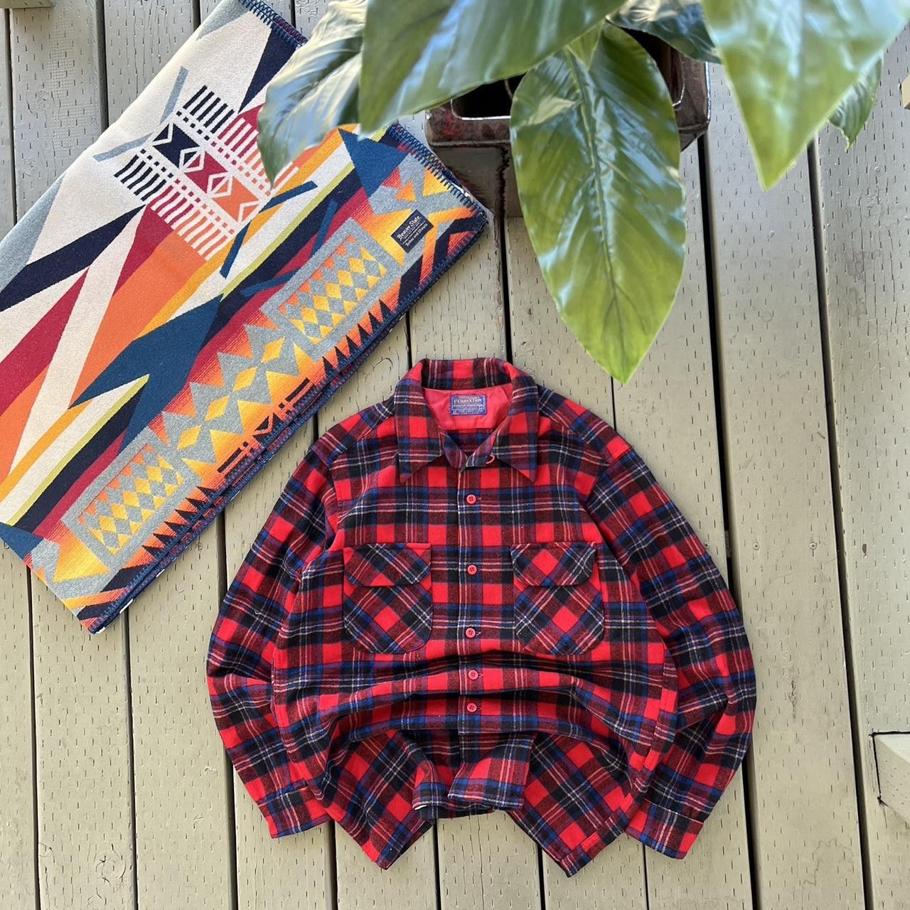 Pendleton Vintage Pendleton Wool Flannel Shadow Plaid Full Button Up Size US L / EU 52-54 / 3 - 1 Thumbnail