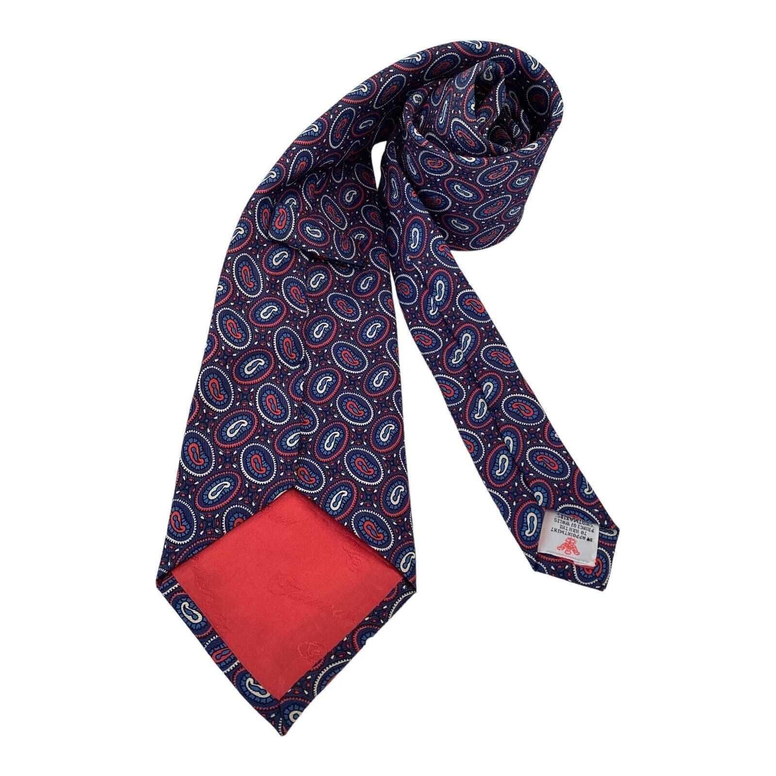 Turnbull & Asser Turnbull & Asser Blue Paisley Luxury Silk Tie Made In Englan Size ONE SIZE - 2 Thumbnail