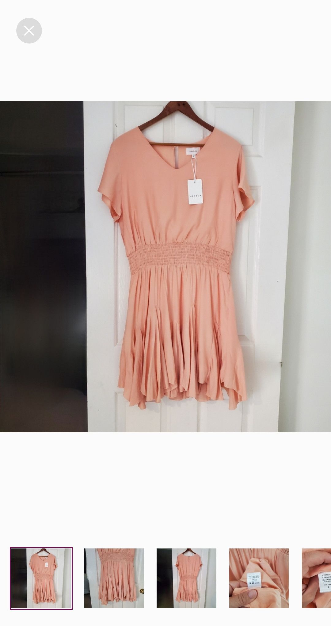 Other Heyson Pink Short Sleeve Flowy Dress SZ:L Size L / US 10 / IT 46 - 1 Thumbnail