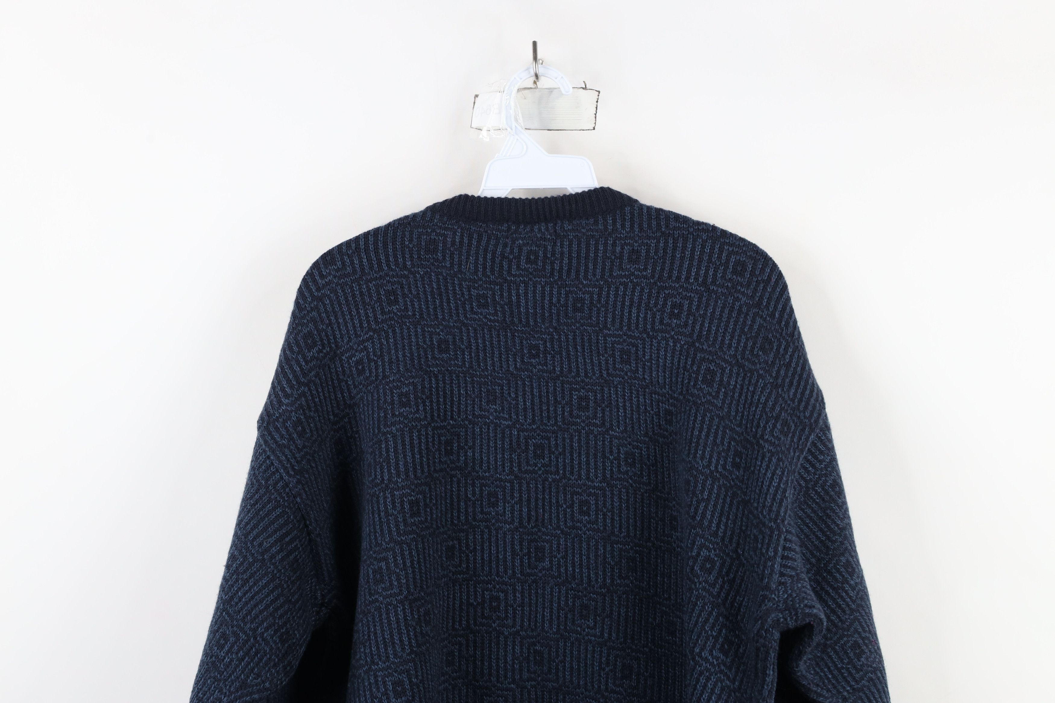 Vintage Vintage 90s Streetwear Trippy Knit Crewneck Sweater Blue Size US XL / EU 56 / 4 - 7 Thumbnail