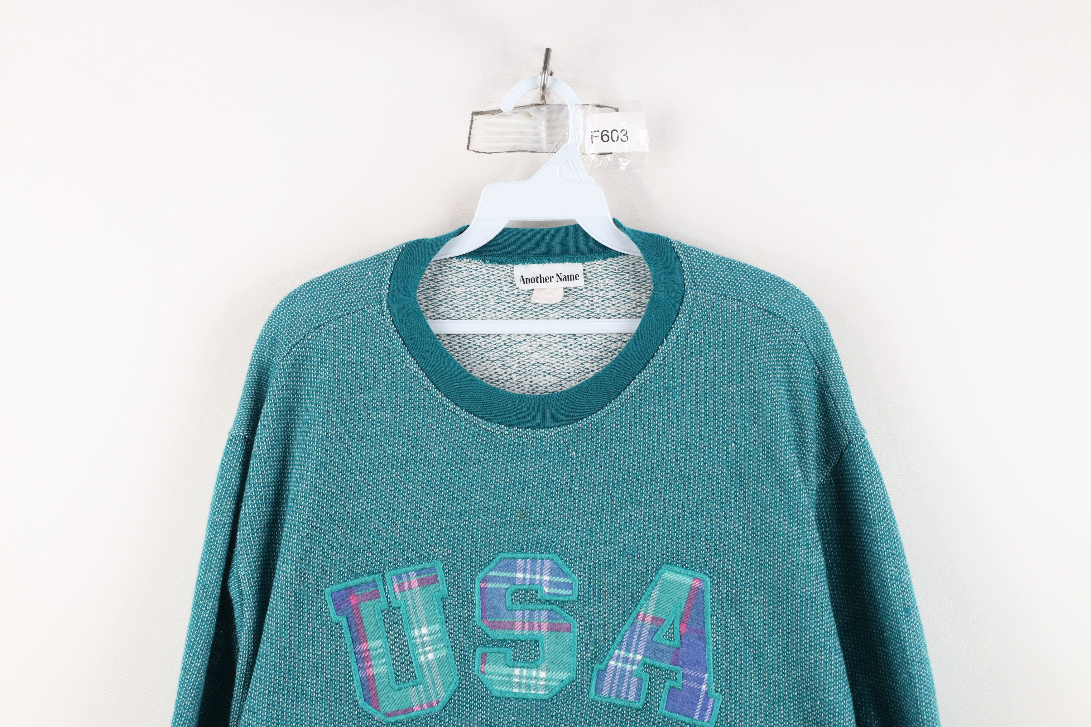 Vintage Vintage 90s Streetwear Thermal Knit USA Sweatshirt USA Size L / US 10 / IT 46 - 2 Thumbnail
