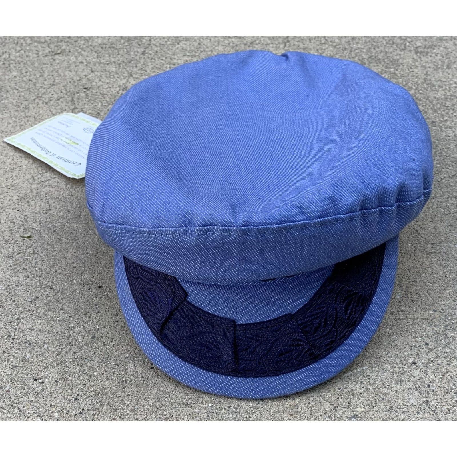 Denime Aegean Greek Fisherman’s Cap Denim Blue 100% Cotton 7 3/4 Made in Greece Navy Blue Mens Cap Size ONE SIZE - 2 Thumbnail