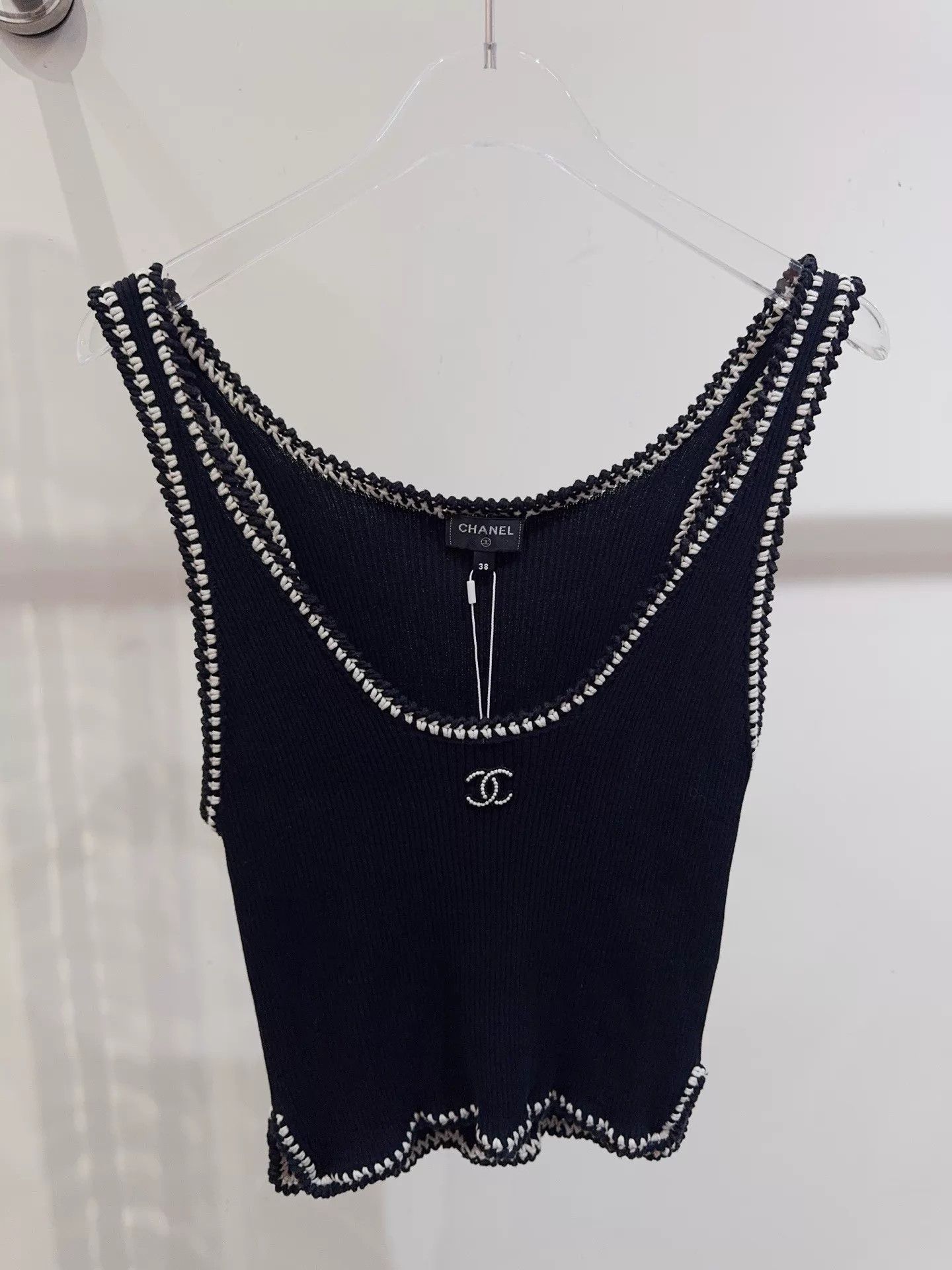 Chanel Chanel 22C Black & White CC Trim Tank Top 38 Size S / US 4 / IT 40 - 3 Thumbnail