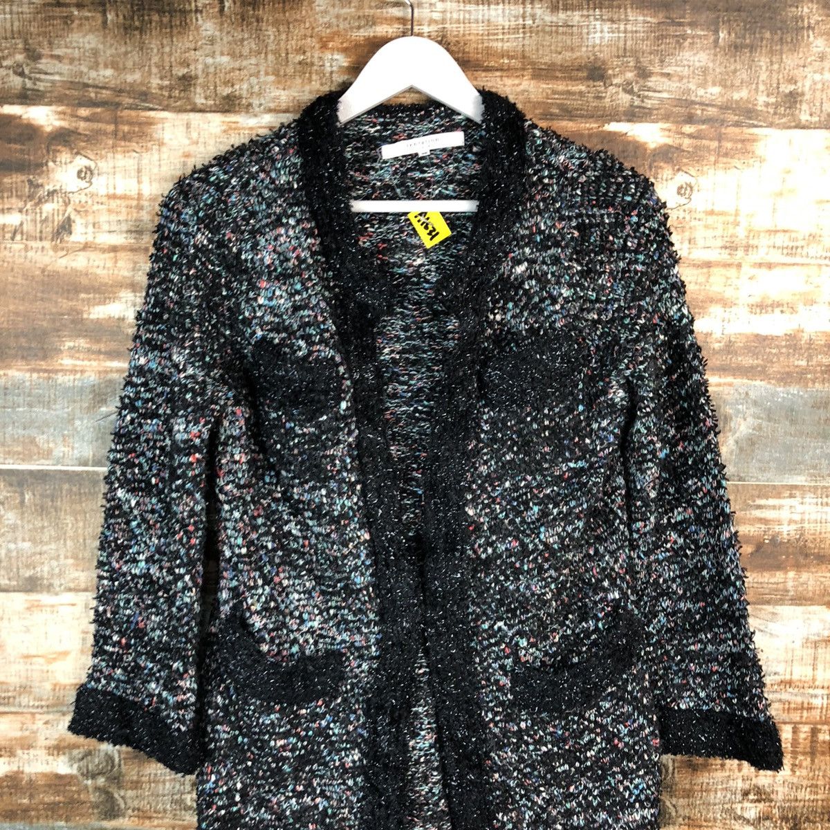 Japanese Brand Tentation Jiyuku Black Cardigan Knitwear #A1531 Size XS / US 0-2 / IT 36-38 - 5 Thumbnail