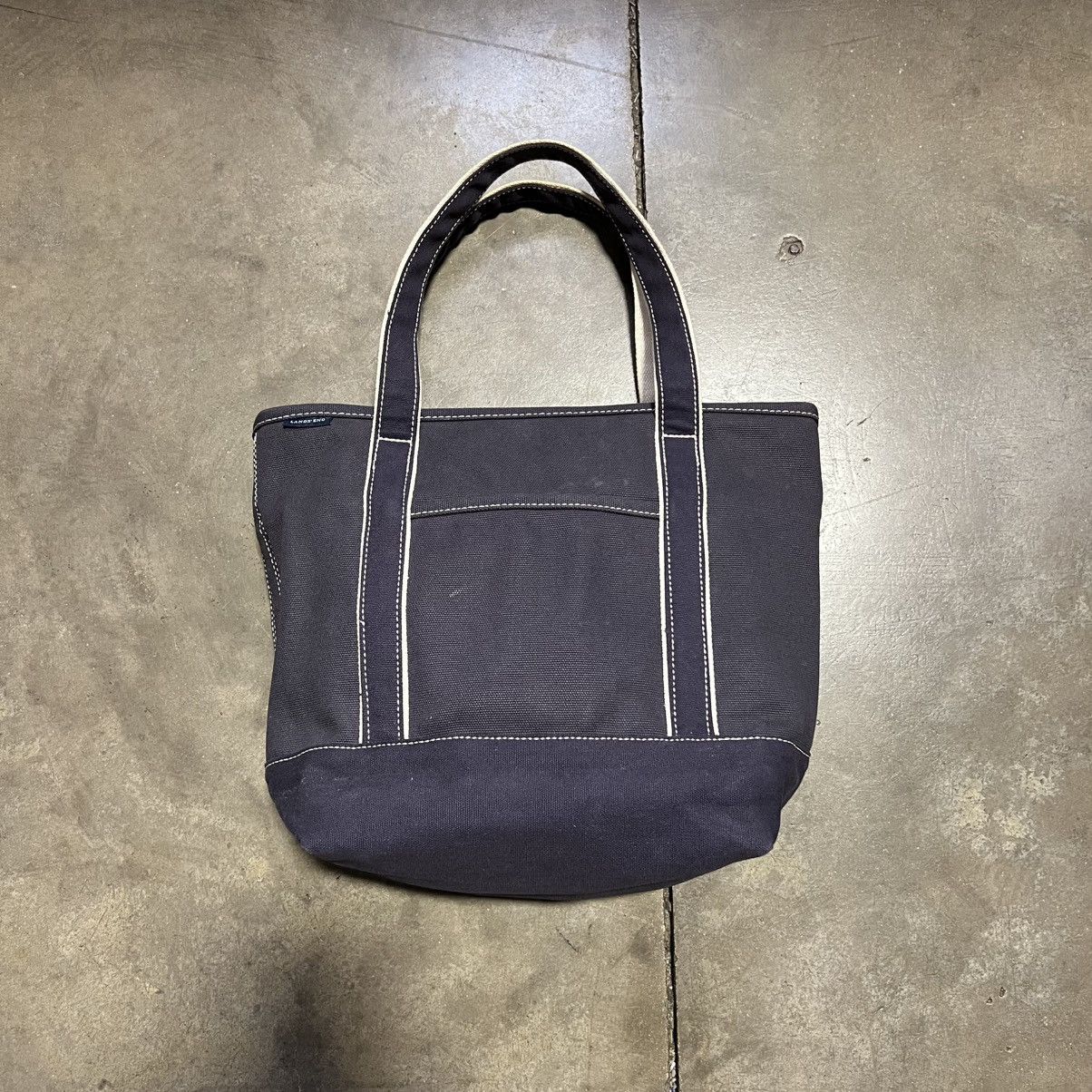 L.L. Bean Vintage Lands End Canvas Boat Tote Bag Dark Navy USA 90s Size ONE SIZE - 1 Thumbnail