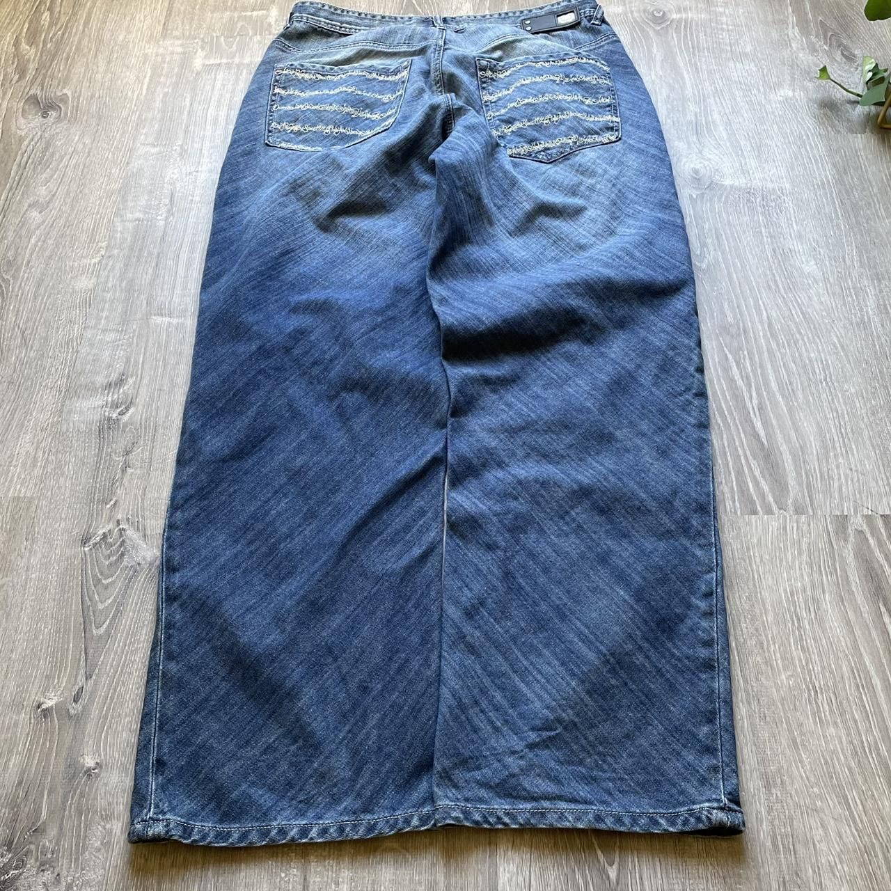 Ecko Unltd. × Vintage Vintage Y2K ECKO UNLTD Baggy Wide Leg Embroidered Blue Jeans Size US 36 / EU 52 - 1 Thumbnail