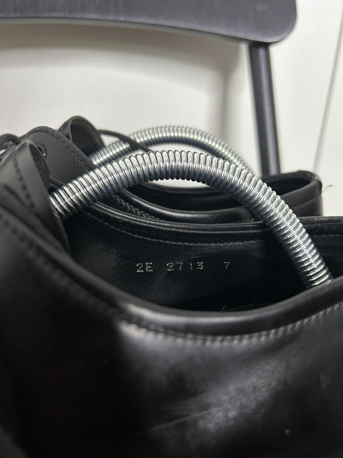 Prada × Vintage Prada Leather Derby Shoes - Black Oxfords Size US 8 / EU 41 - 3 Thumbnail