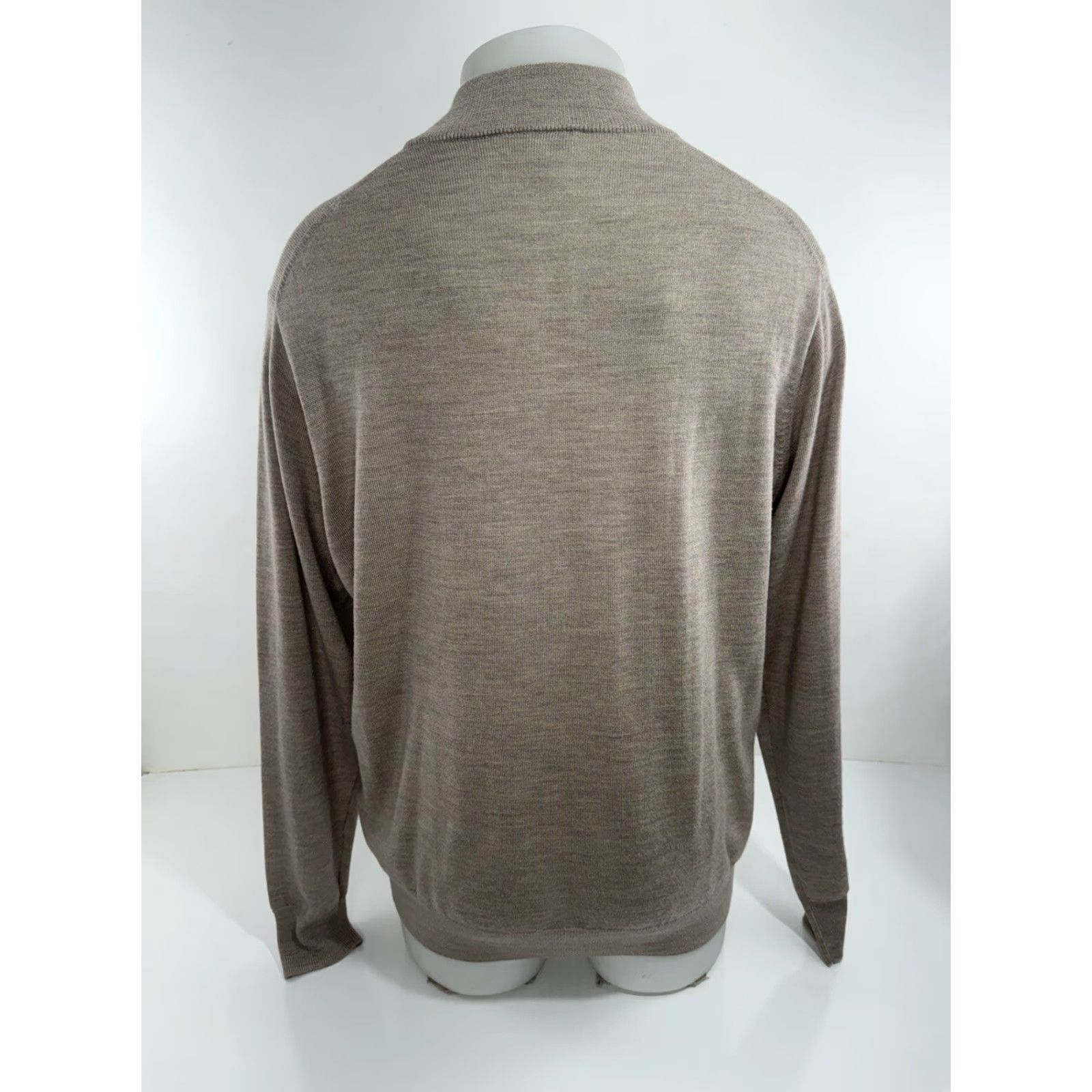 Peter Millar PETER MILLAR Sweater Mens L Silk Merino Wool Pullover Light Brown Size US L / EU 52-54 / 3 - 3 Thumbnail