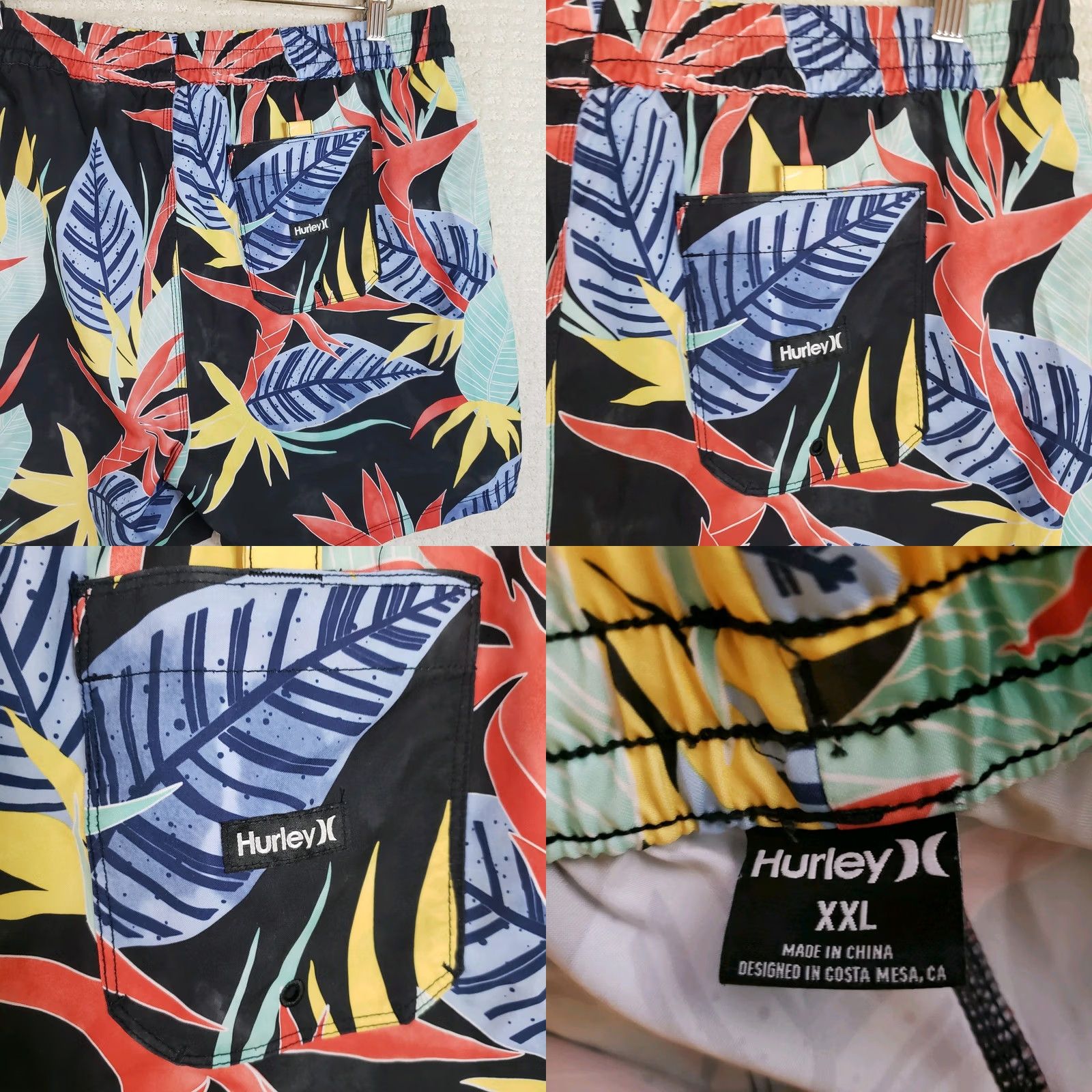 Hurley Hurley Swim Trunks Boardshorts Men's XXL Multicolor Hawaiian Tropical Floral Size US 39 - 8 Thumbnail