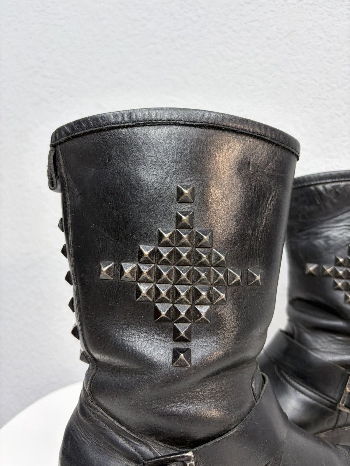 Hedi Slimane Artisan Black Harness High Guidi Vibe Leather Biker Boots Size US 7.5 / EU 40-41 - 5 Thumbnail