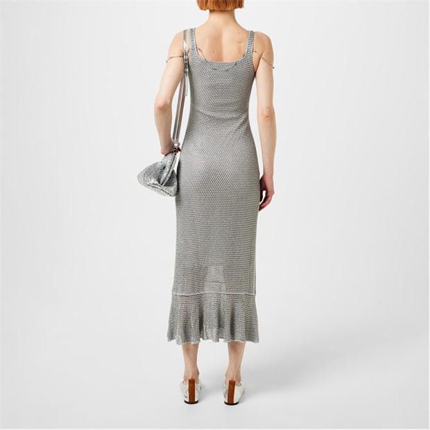 Lanvin o1g2r1mq1024 Embellished Knit Dress in Silver Size XS / US 0-2 / IT 36-38 - 6 Thumbnail
