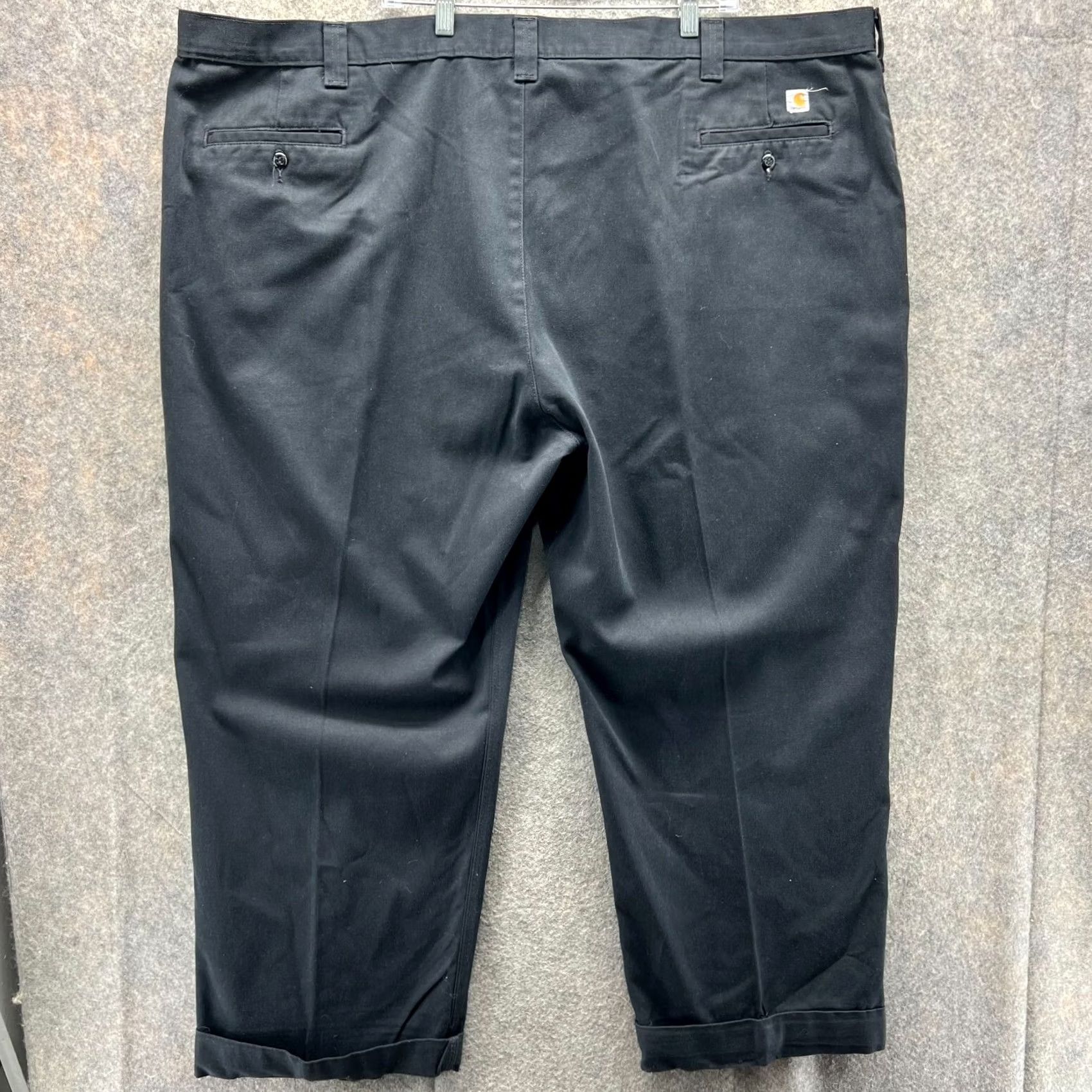 Carhartt Carhartt Pants Mens 54x32 Black Twill Relaxed Straight Pocket Button Front Flat Front Chino Workwear Vintage: No Size US 38 / EU 54 - 2 Thumbnail