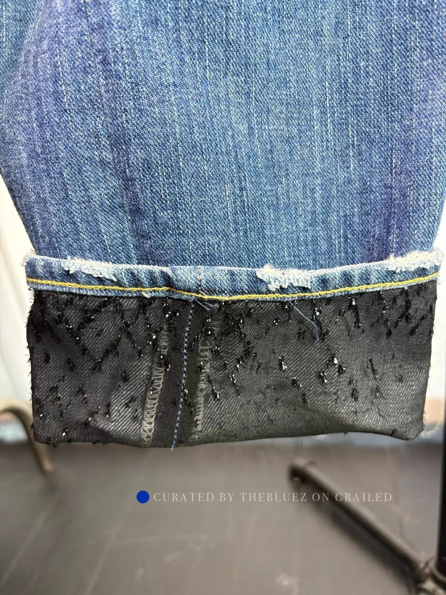 Number (N)ine Velvet Patch Jeans in Blue Size US 32 / EU 48 - 1 Thumbnail