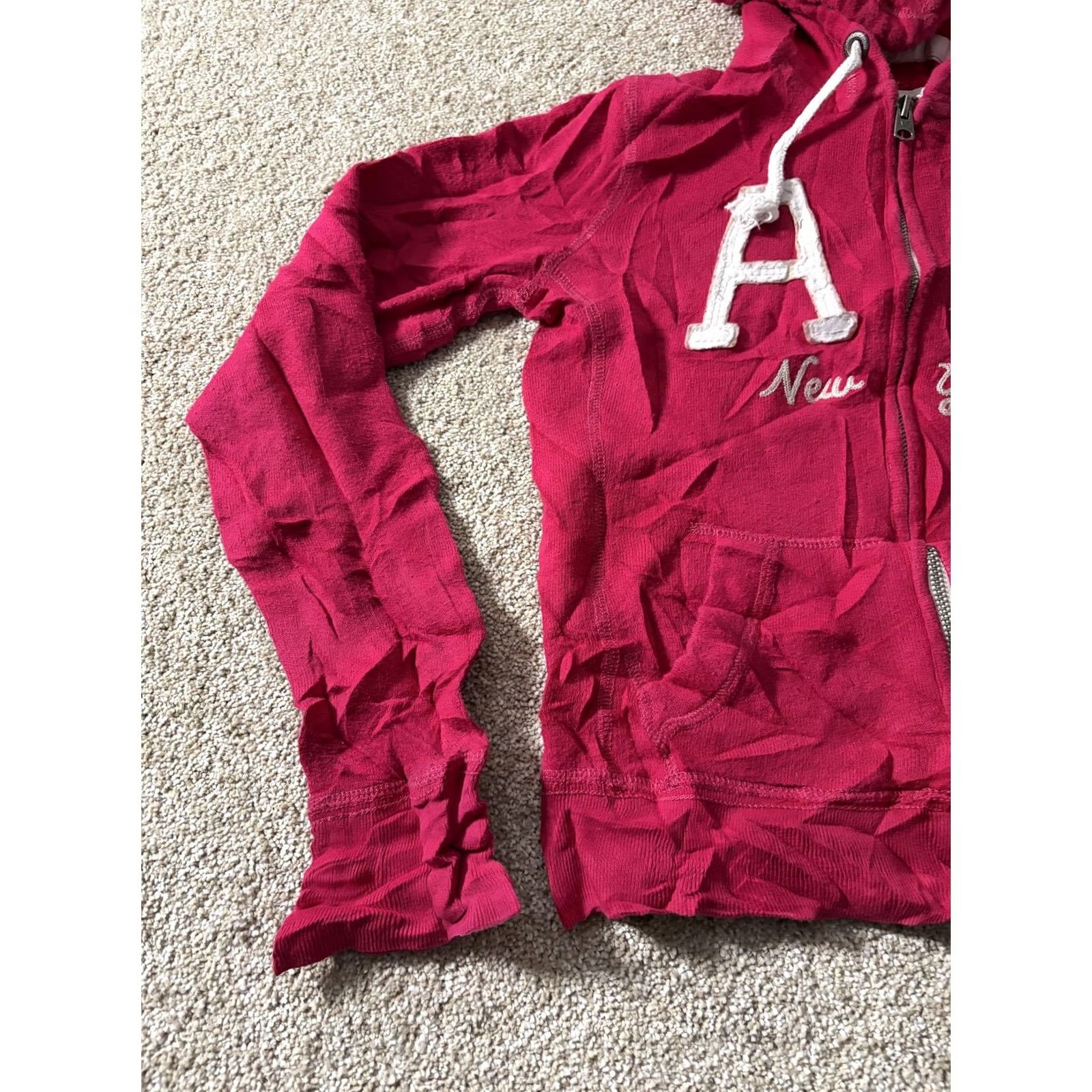 Abercrombie & Fitch Abercrombie & Fitch Hoodie Womens XS Pink Full Zip New York A&F Logo Sweatshirt Size XS / US 0-2 / IT 36-38 - 2 Thumbnail