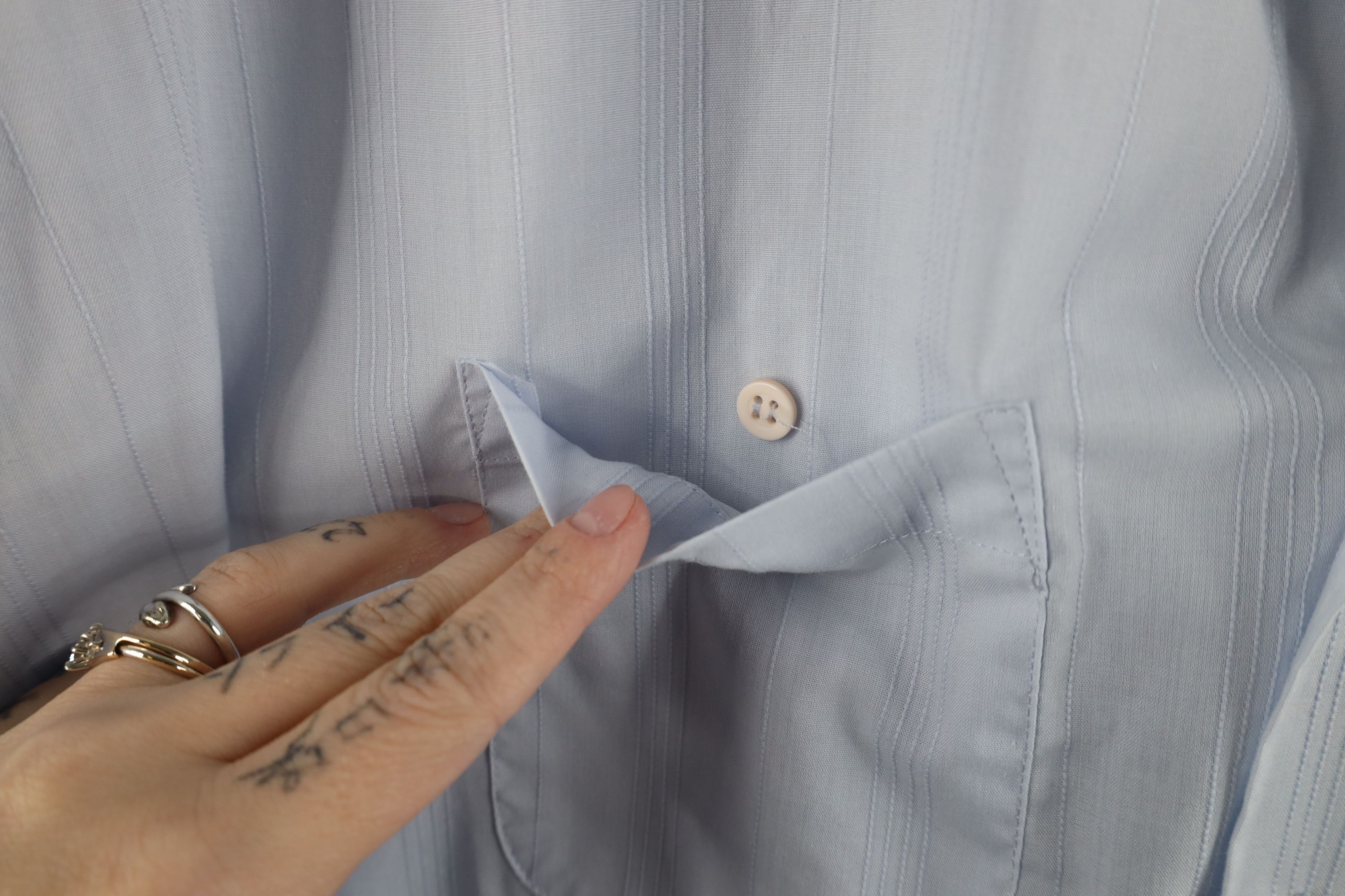 Vintage Vintage 90s Streetwear Sheer Camp Collar Button Shirt Size US XL / EU 56 / 4 - 6 Thumbnail