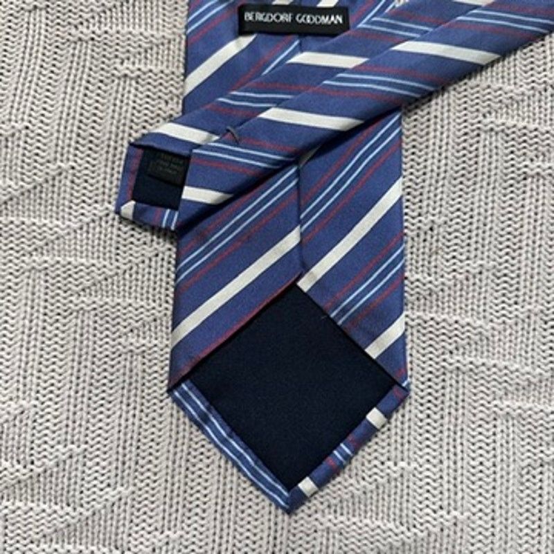 Bergdorf Goodman Bergdorf Goodman periwinkle striped silk tie Size ONE SIZE - 3 Thumbnail