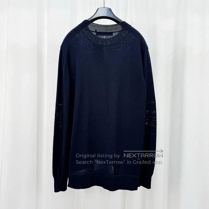 Givenchy Givenchy Dark blue hollowed-out five-star knitted long-sle Size US M / EU 48-50 / 2 - 2 Thumbnail