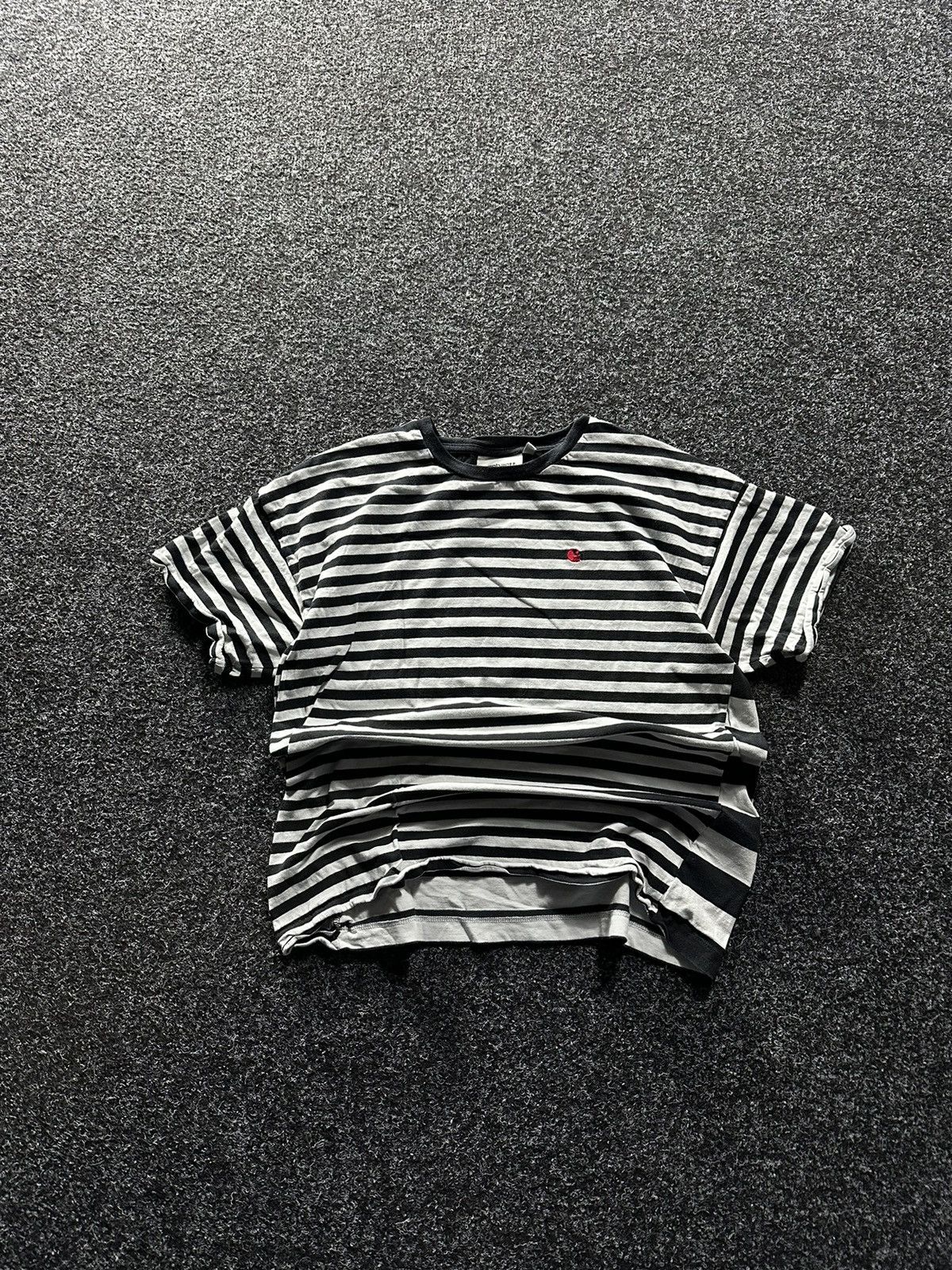 Carhartt × Vintage 🚨CARHARTT STRIPED LOGO B&W TEE TRUE RAP WORKWEAR Y2K Size US XS / EU 42 / 0 - 1 Thumbnail