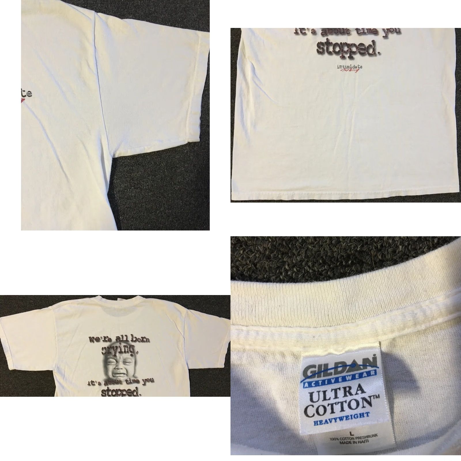 Vintage Vtg Its Time You Stopped Crying Faded Shirt L Funny Grunge Joke Skate Biker Y2K Size US L / EU 52-54 / 3 - 8 Thumbnail